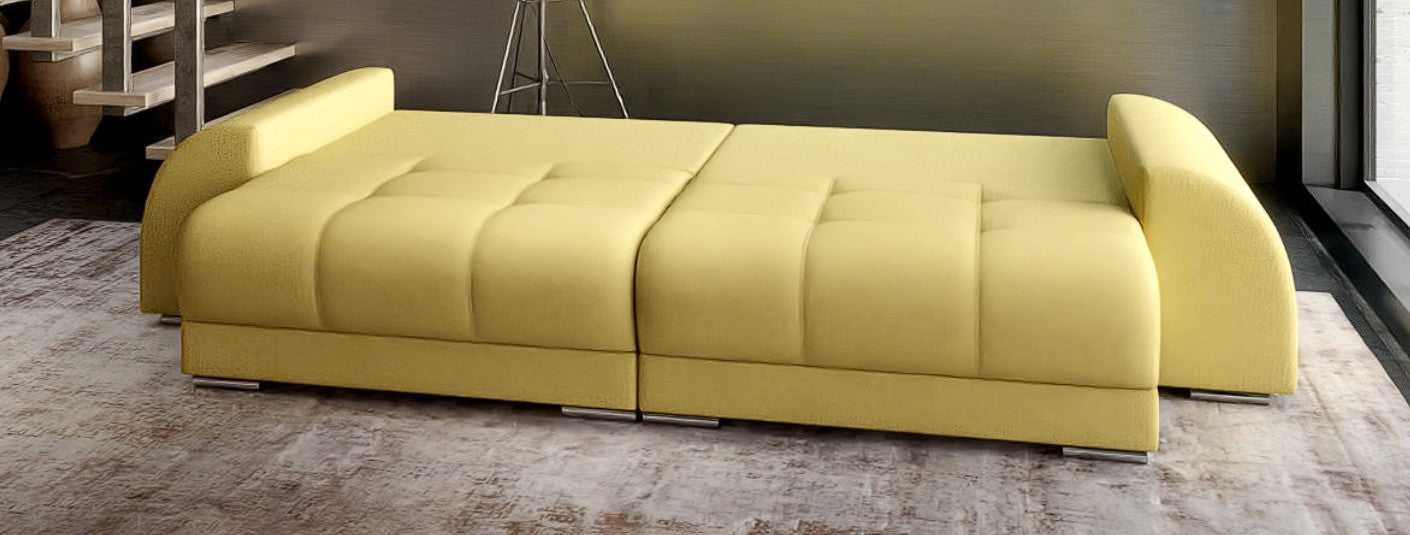 Canapea extensibilă dumonde cu 2 lăzi de depozitare si sezut confortabil din spuma HR, Verona Enjoy Melon 310x100 cm Fabrica