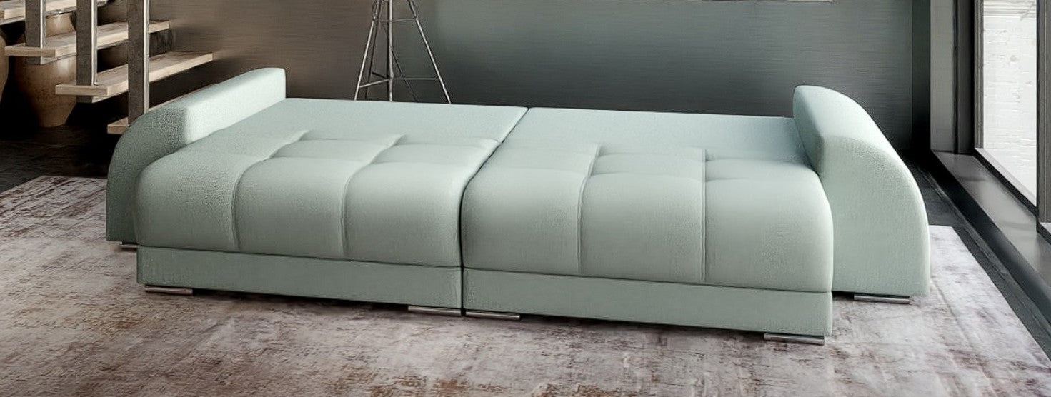 Canapea extensibilă dumonde cu 2 lăzi de depozitare si sezut confortabil din spuma HR, Verona Enjoy Mint 310x100 cm Fabrica