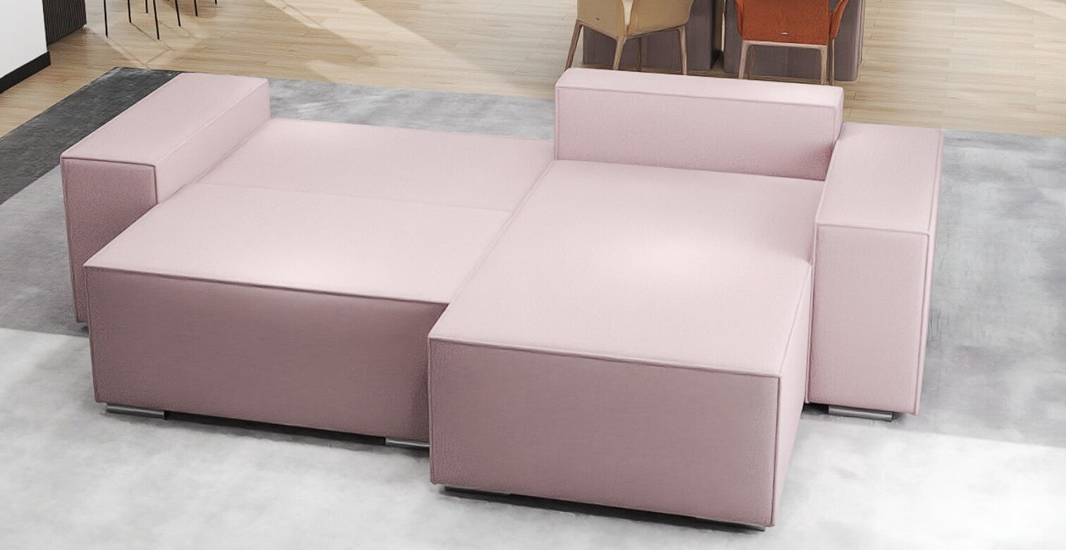 Colțar extensibil dumonde cu ladă de depozitare si sezut confortabil din spuma HR, Dream Enjoy Flamingo 290x185 cm II Fabrica