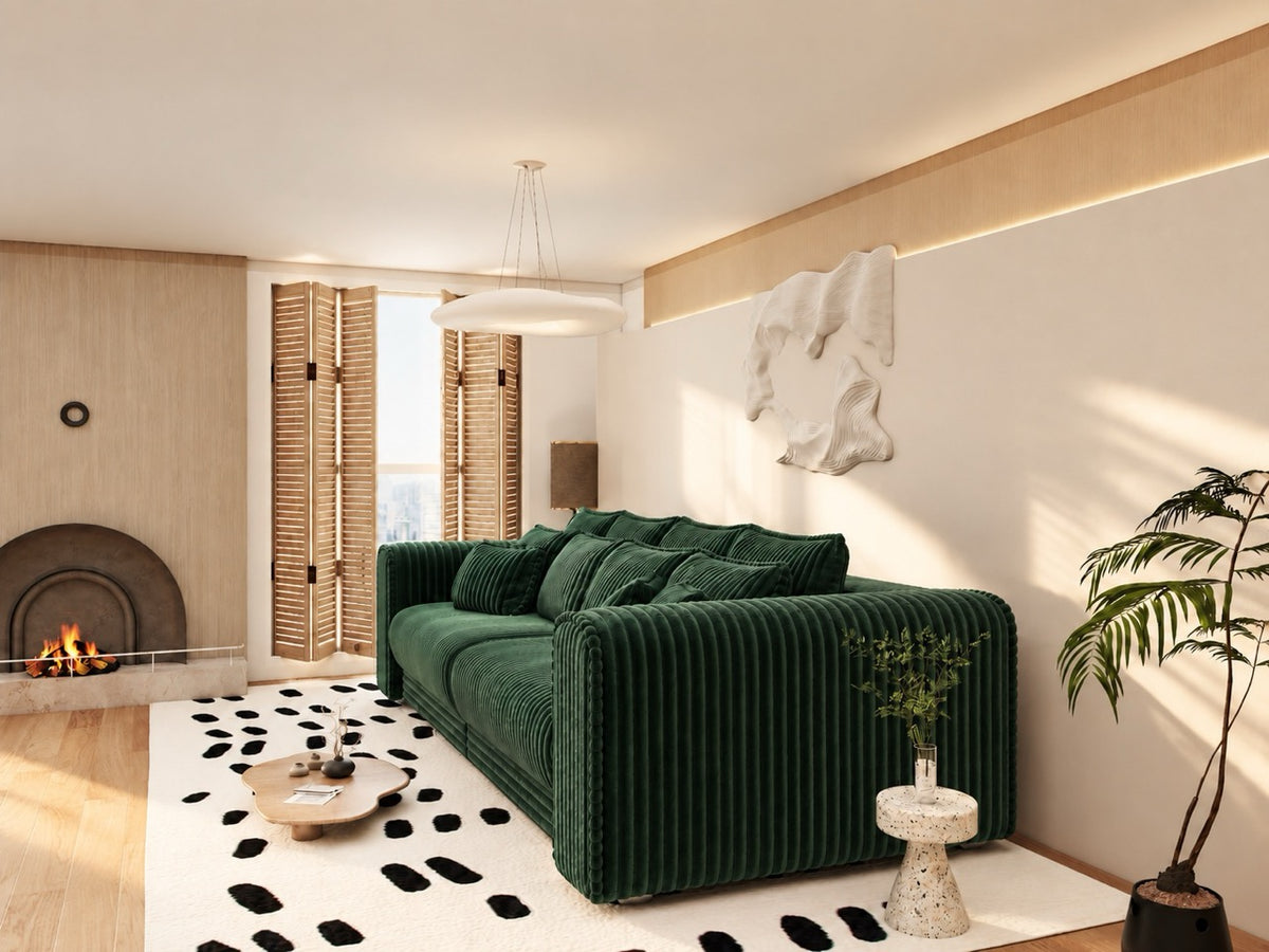 Canapea extensibilă dumonde cu ladă de depozitare Monaco XXL Tilia Verde 290x120 cm