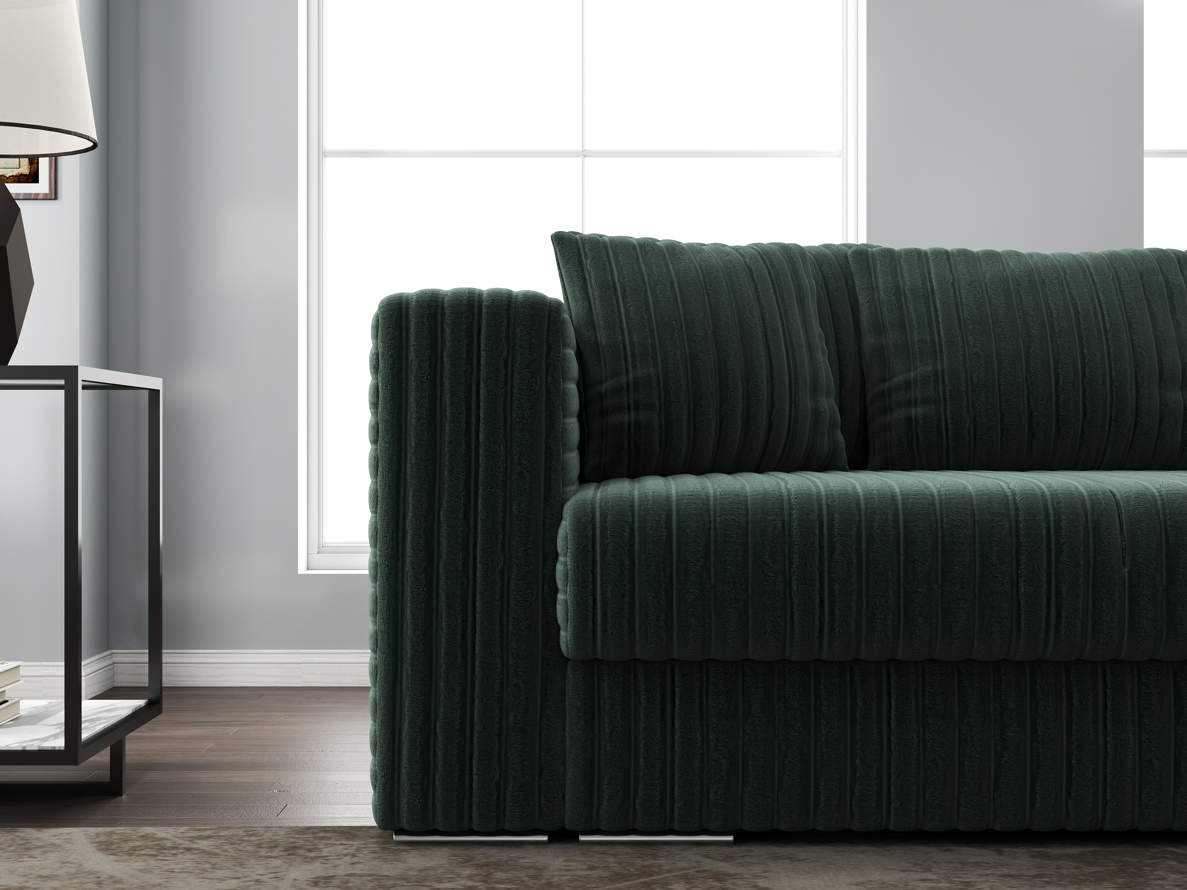 Canapea extensibilă dumonde cu ladă de depozitare si sezut confortabil din spuma HR, Gloria Ambience Verde 240x100 cm Fabrica