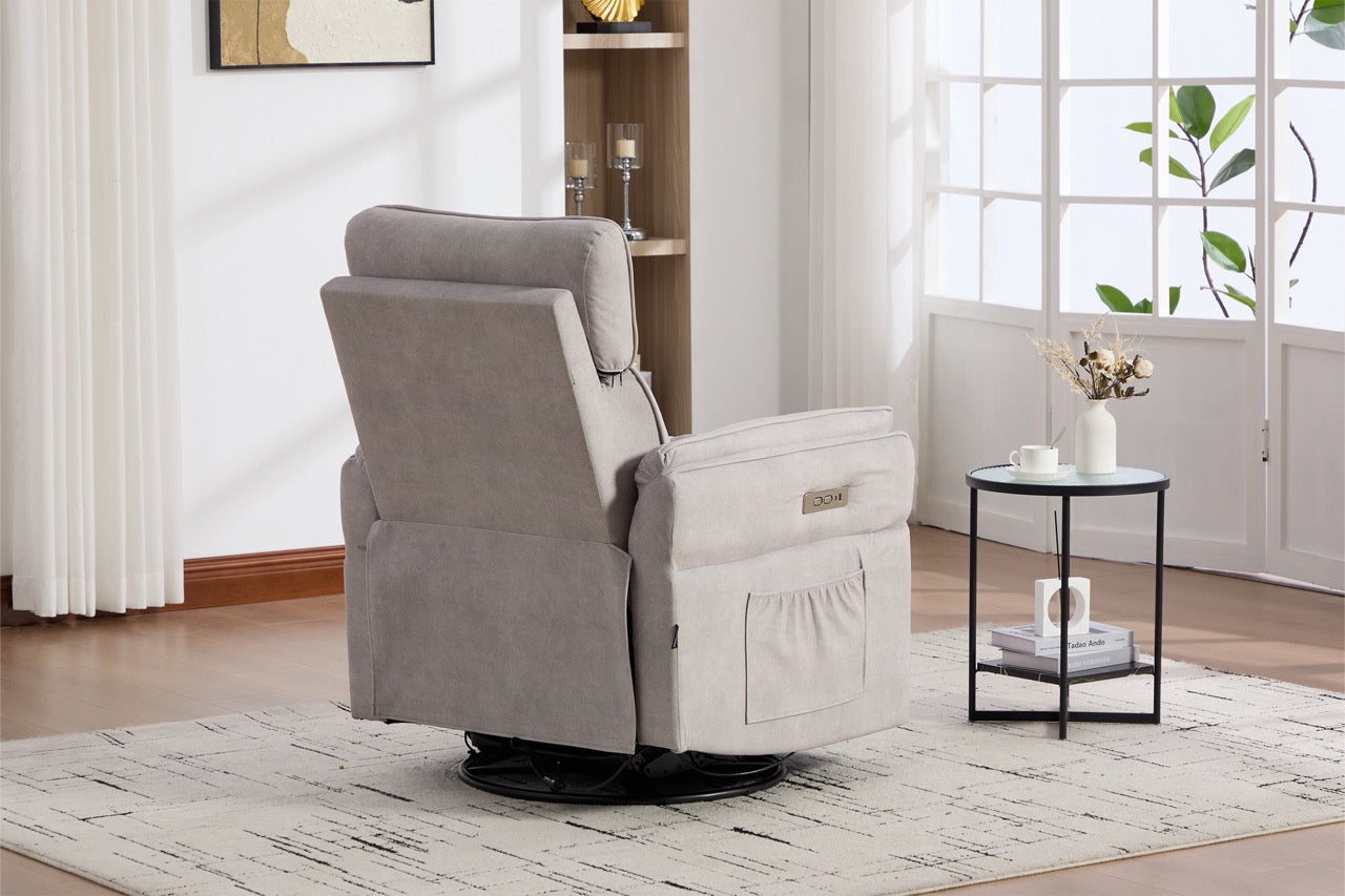 Fotoliu recliner electric dumonde cu funcție de balansare ,rotire și incarcare USB C Tavero