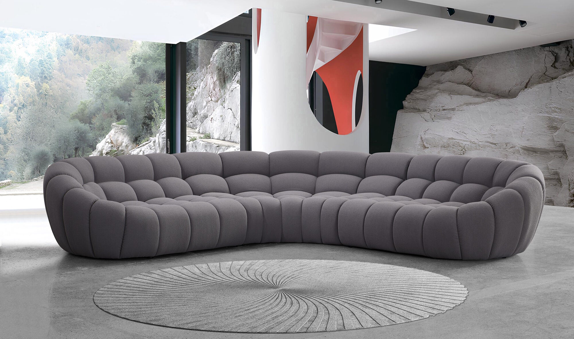 Canapea semirotunda dumonde cu șezut confortabil din spumă HR Bubble 375x120 cm