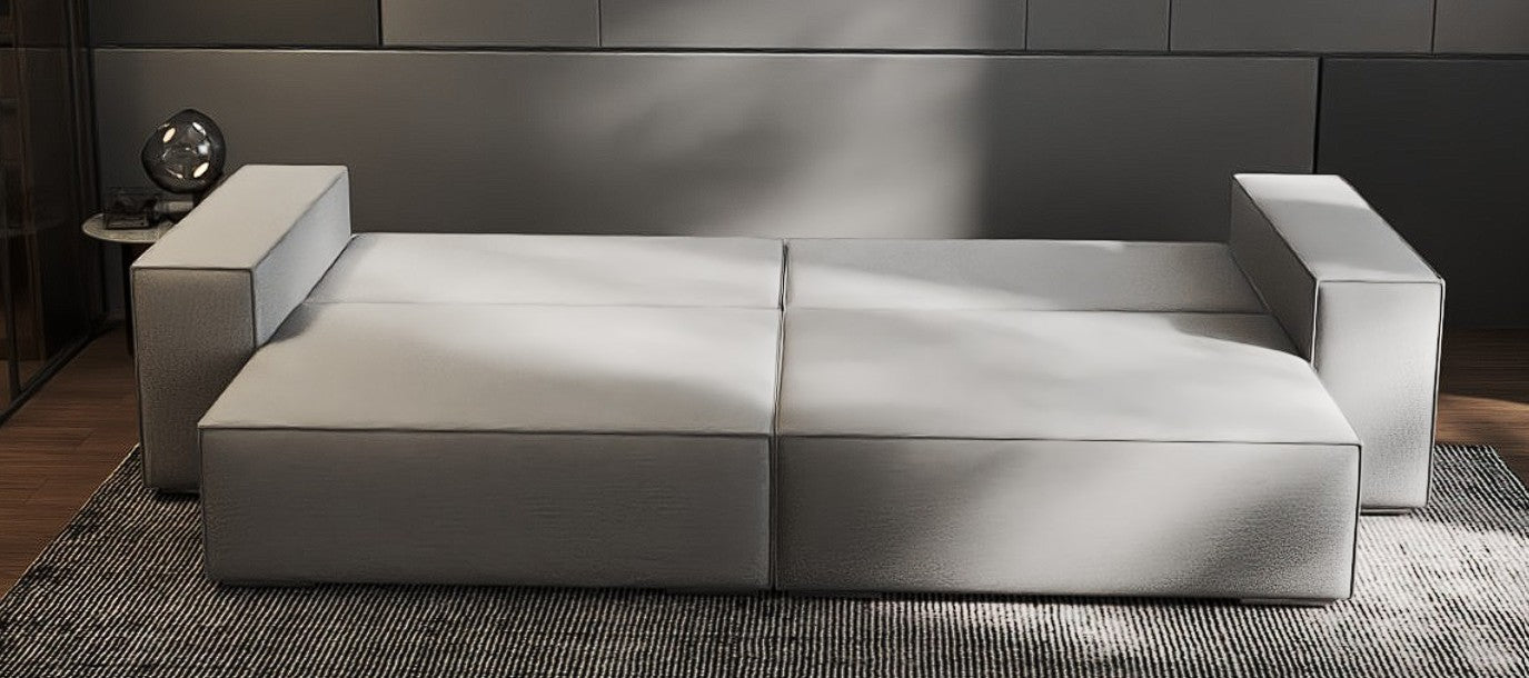 Canapea extensibilă dumonde cu ladă de depozitare si sezut confortabil din spuma HR, Dream Enjoy Gri 310x100 cm Fabrica