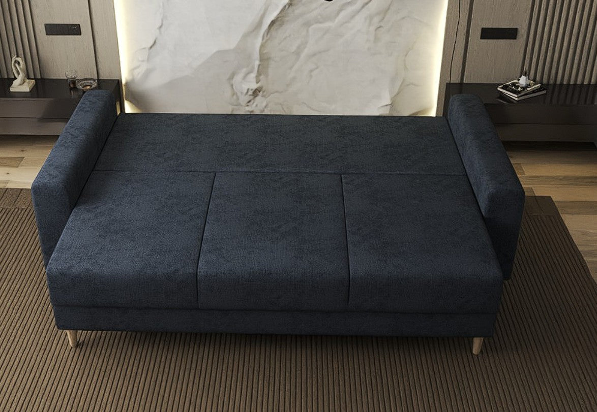 Canapea extensibilă dumonde cu ladă de depozitare si sezut confortabil din spuma HR, Kronos Enjoy Antracit 210x100 cm fabrica