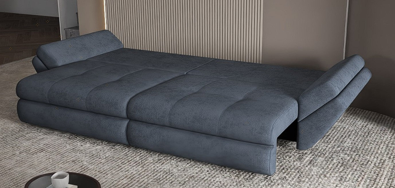 Canapea extensibilă dumonde cu ladă de depozitare si sezut confortabil din spuma HR, Loana Enjoy Antracit 300x100 cm Fabrica