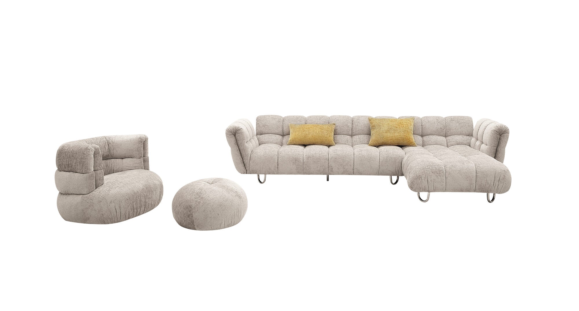 Coltar dumonde cu sezut confortabil din spuma HR Luxe 330x104 cm