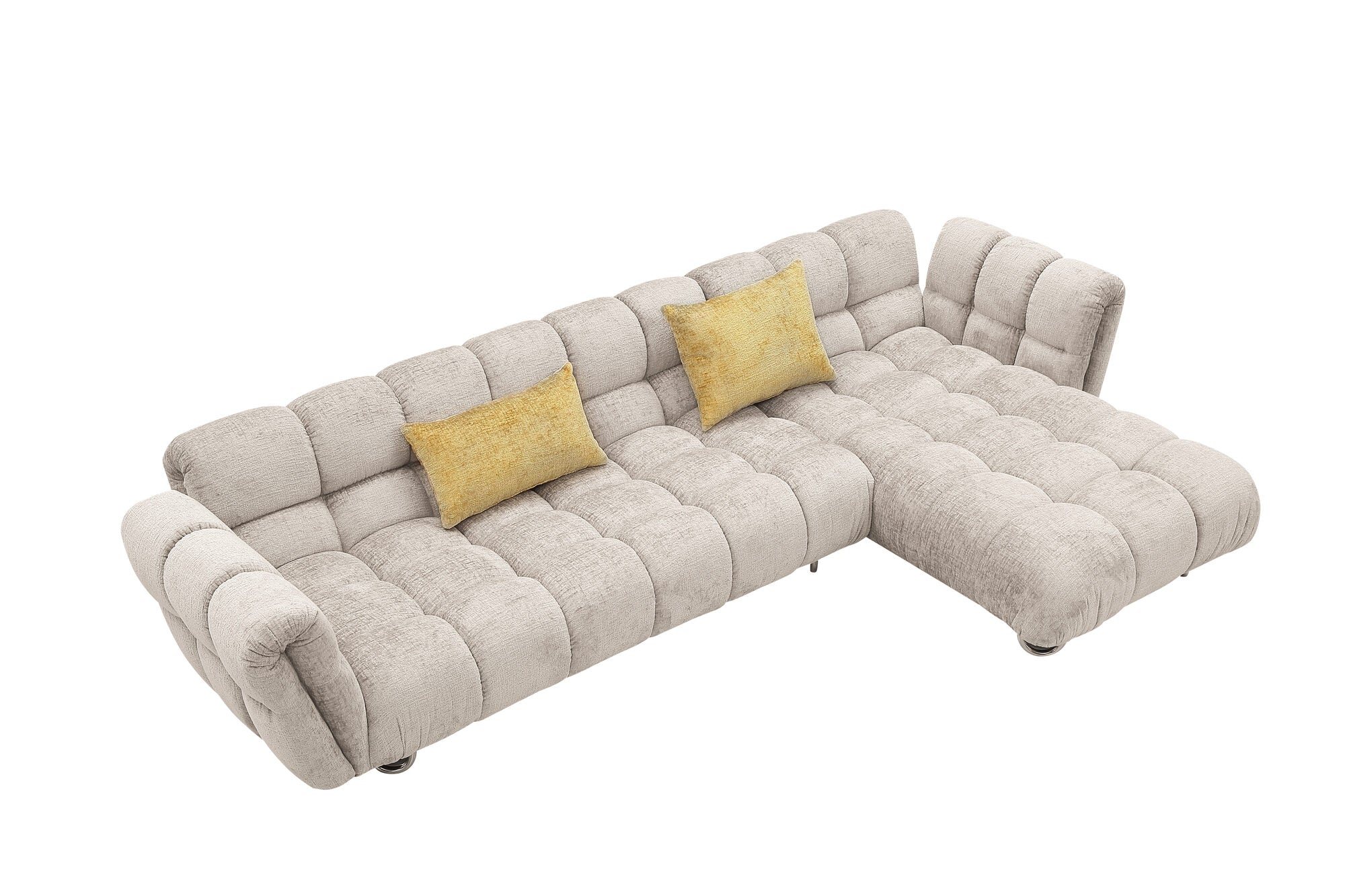 Coltar dumonde cu sezut confortabil din spuma HR Luxe 330x104 cm