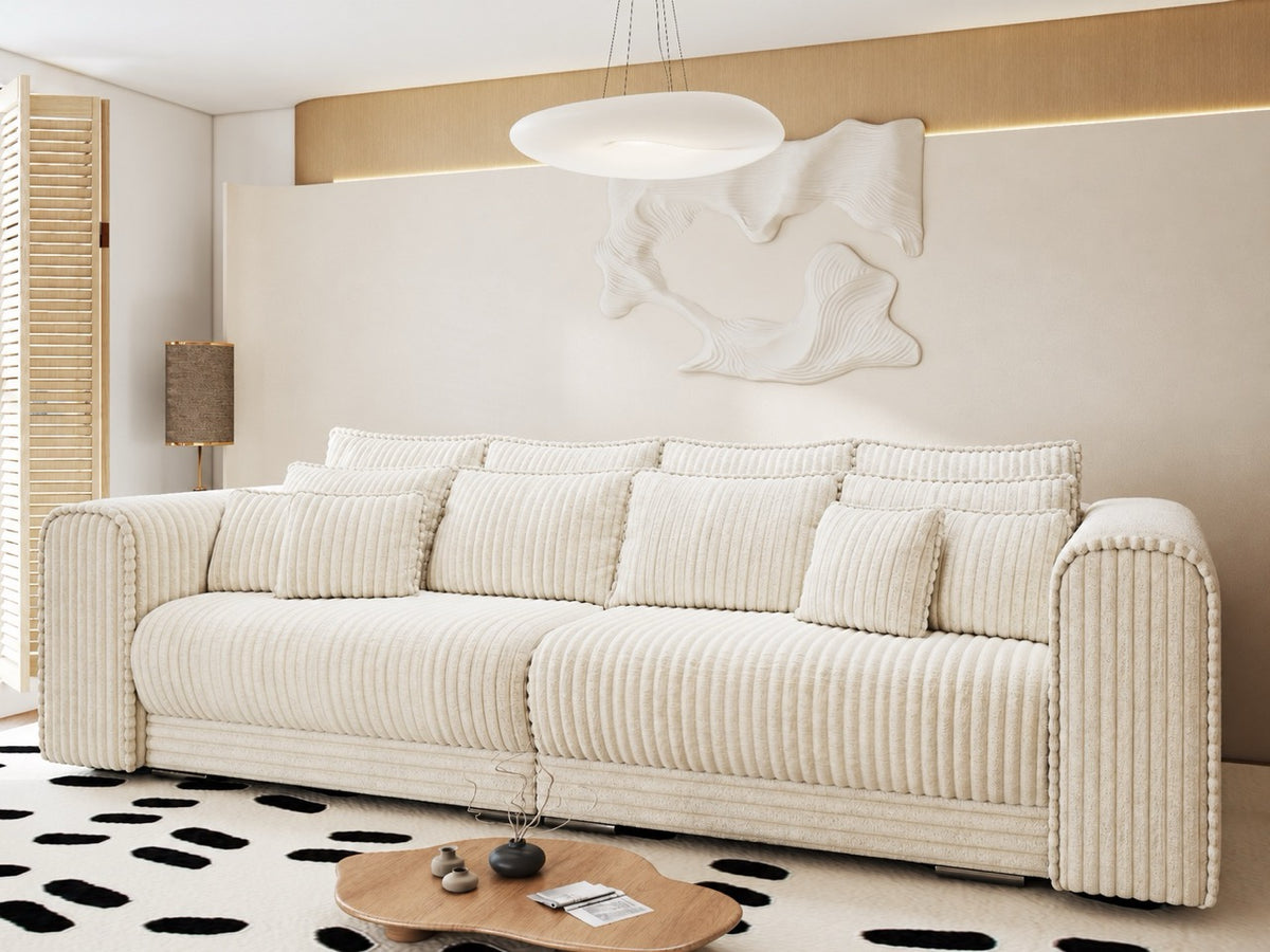 Canapea extensibilă dumonde cu ladă de depozitare Monaco XXL Tilia Crem 290x120 cm