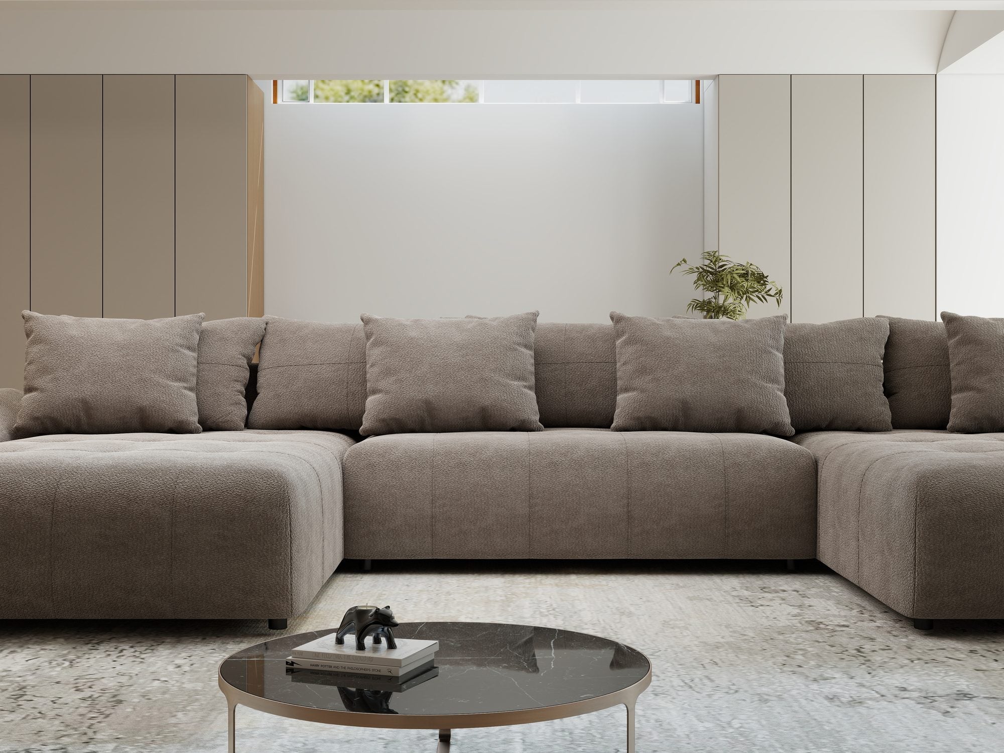 Colțar extensibil dumonde cu ladă de depozitare si sezut confortabil din spuma high-density, Berlin U Vibe Maro 21 380x180 cm
