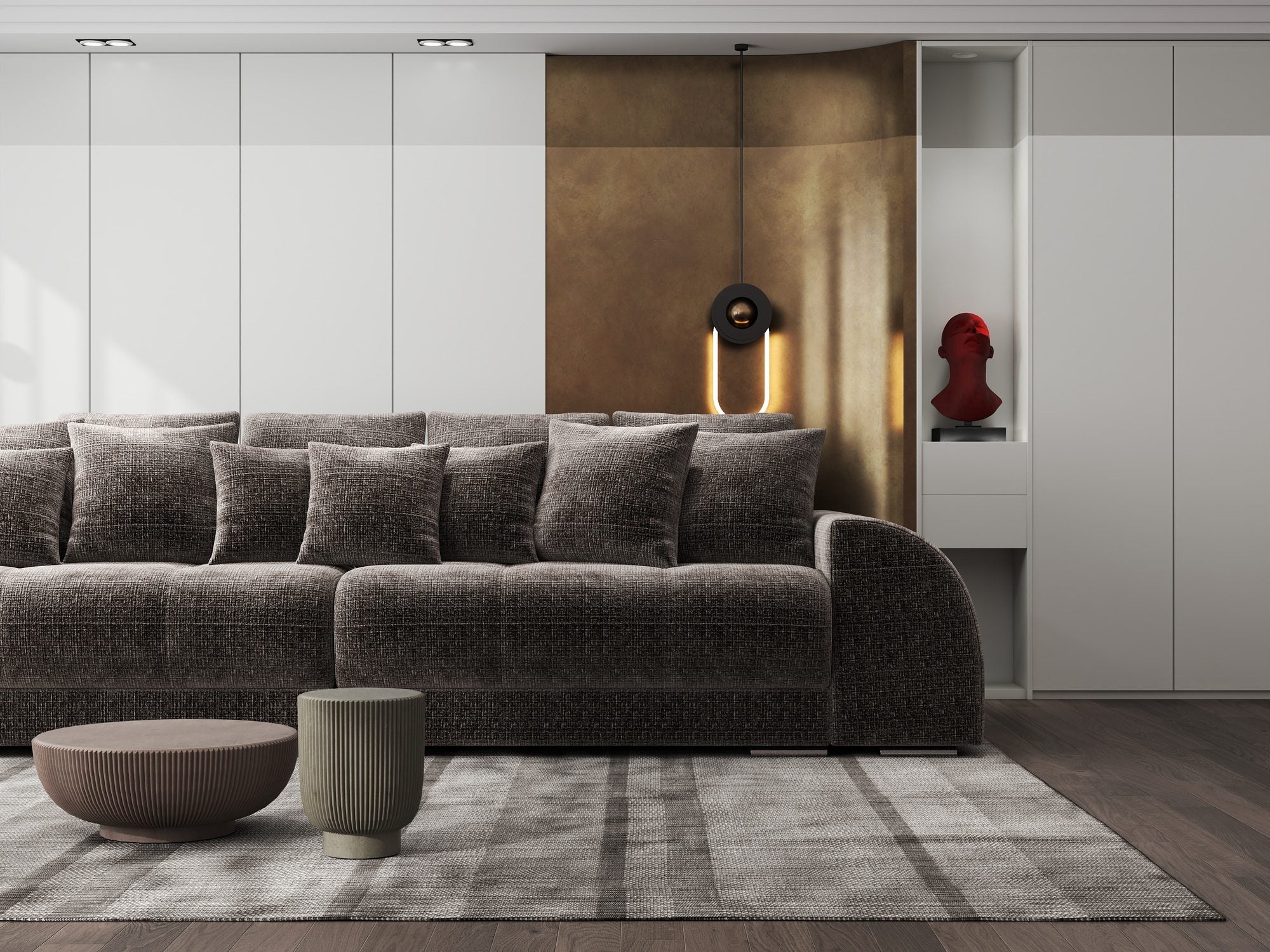 Canapea extensibilă dumonde cu 2 lăzi de depozitare si sezut confortabil din spuma high-density, Verona Cremona Maro-bej 24 310x100 cm