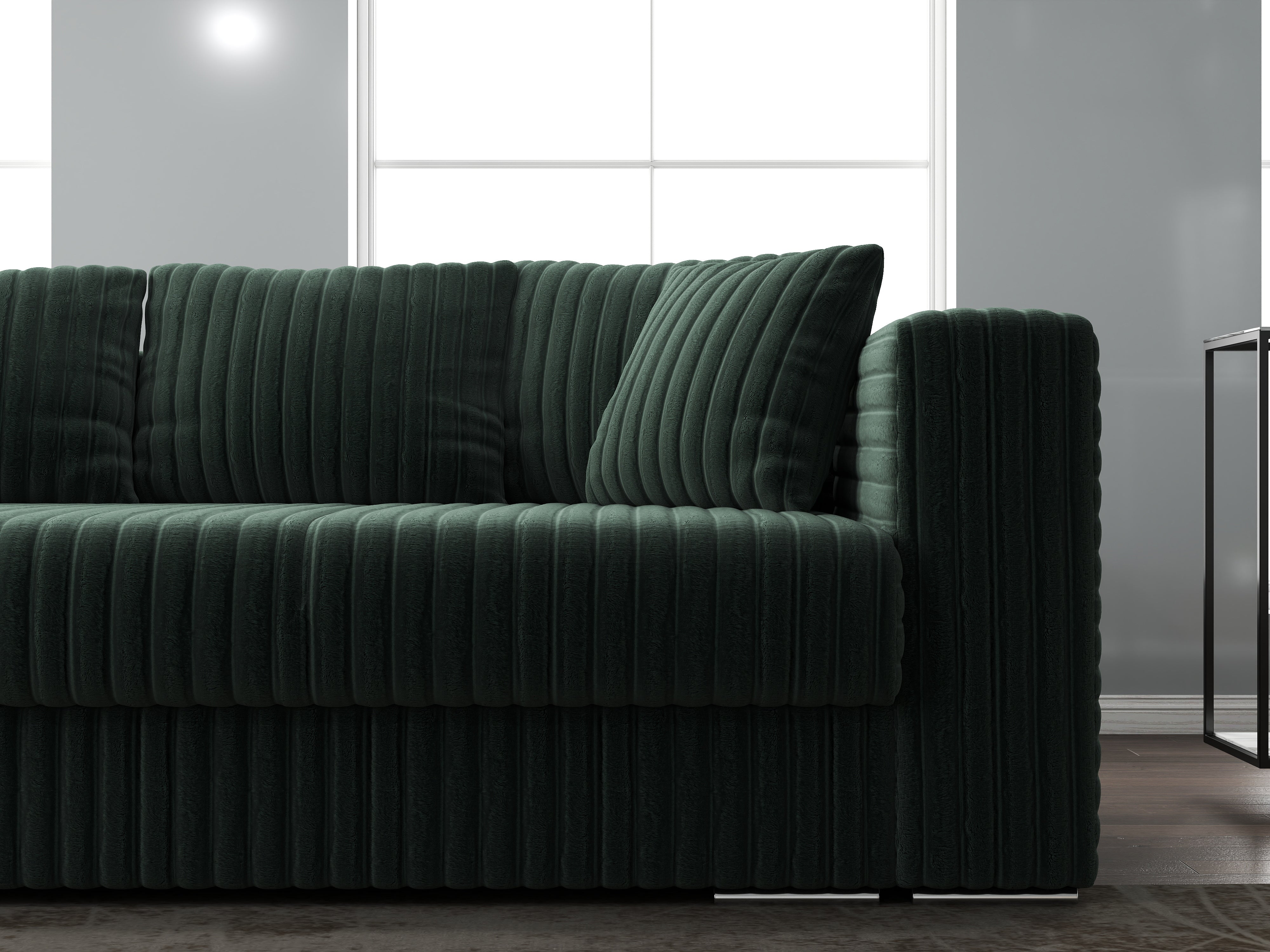Canapea extensibilă dumonde cu ladă de depozitare si sezut confortabil din spuma HR, Gloria Ambience Verde 240x100 cm Fabrica