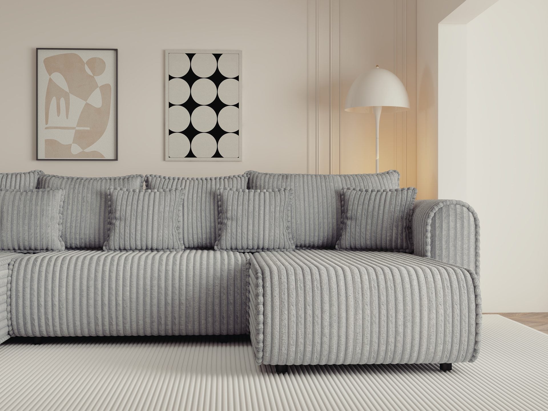 Colțar extensibil dumonde în formă de U cu ladă de depozitare si sezut confortabil din spuma high-density, Monaco U Tili