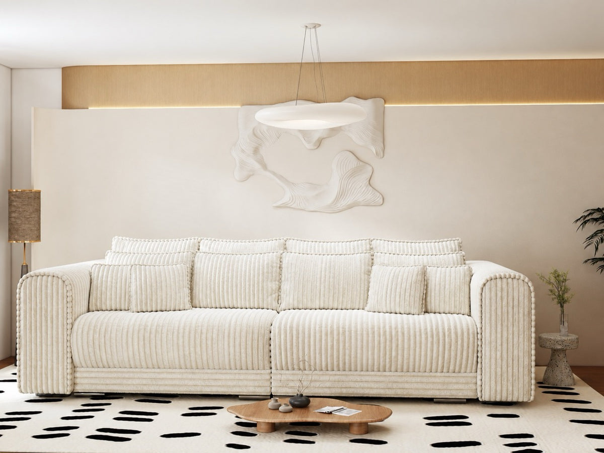 Canapea extensibilă dumonde cu ladă de depozitare Monaco XXL Tilia Crem 290x120 cm