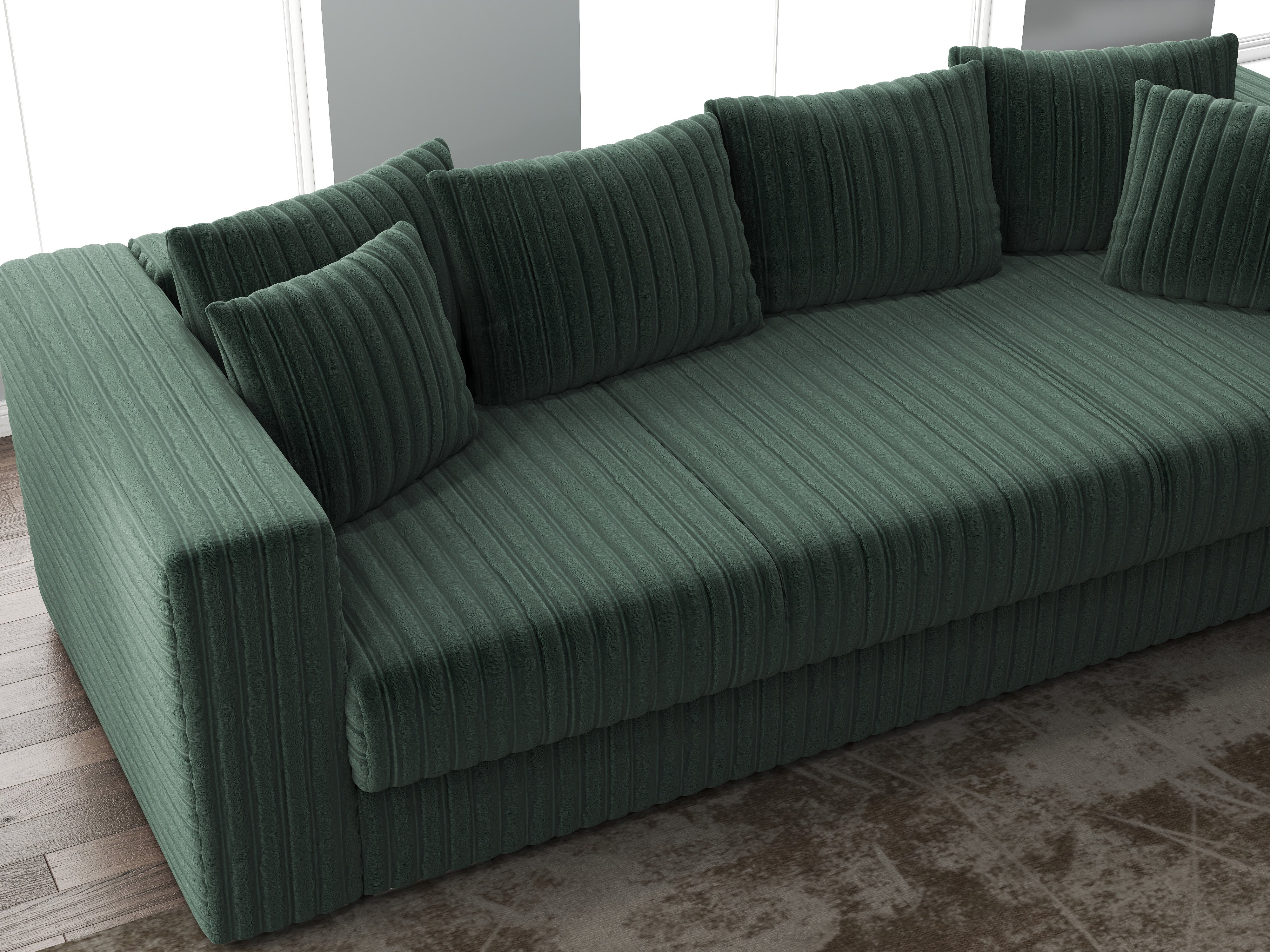 Canapea extensibilă dumonde cu ladă de depozitare si sezut confortabil din spuma HR, Gloria Ambience Verde 240x100 cm Fabrica