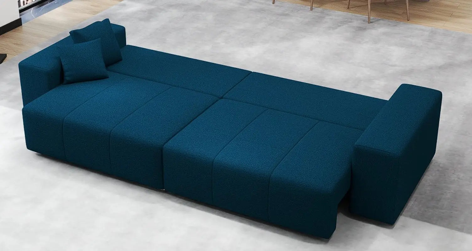 Canapea extensibilă dumonde cu ladă de depozitare si sezut confortabil din spuma HR, Marbela Verde Petrol XXL 295x100 cm Fabrica