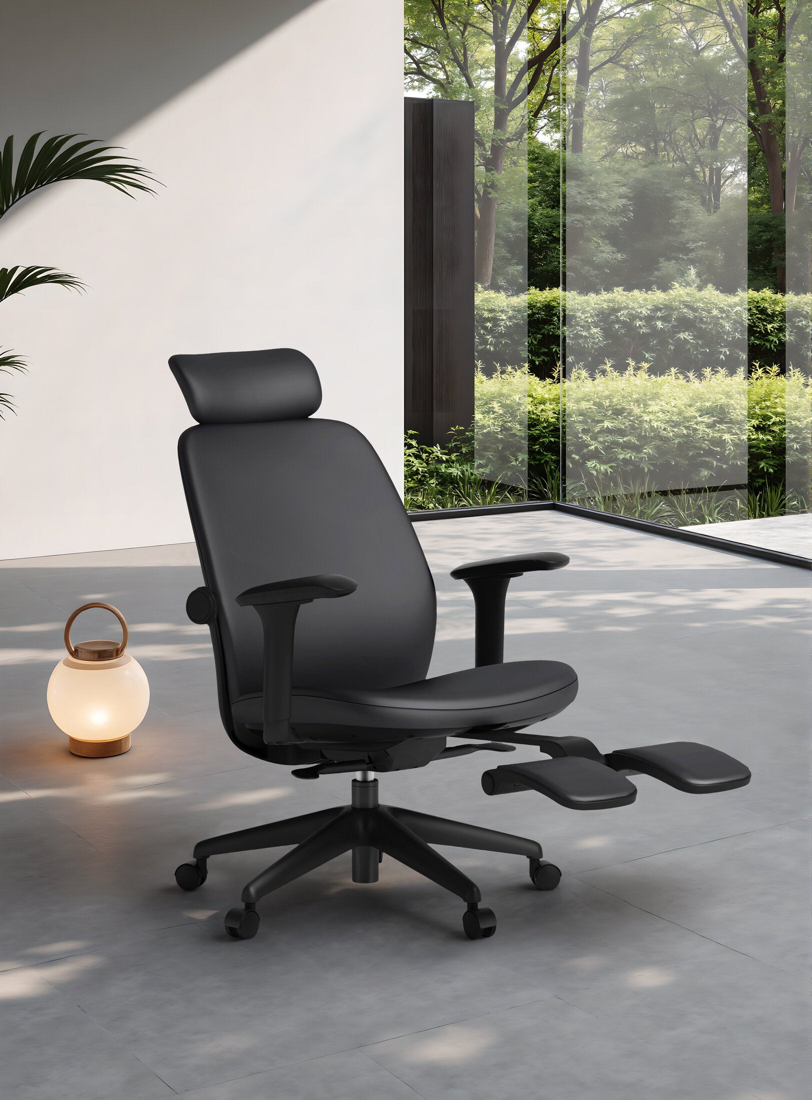 Scaun ergonomic profesional modern Senda dumonde, tetiera reglabila 2D, cotiere reglabile 3D ultra moi, mecanism multifunctional inclinare/blocare, suport picioare, negru