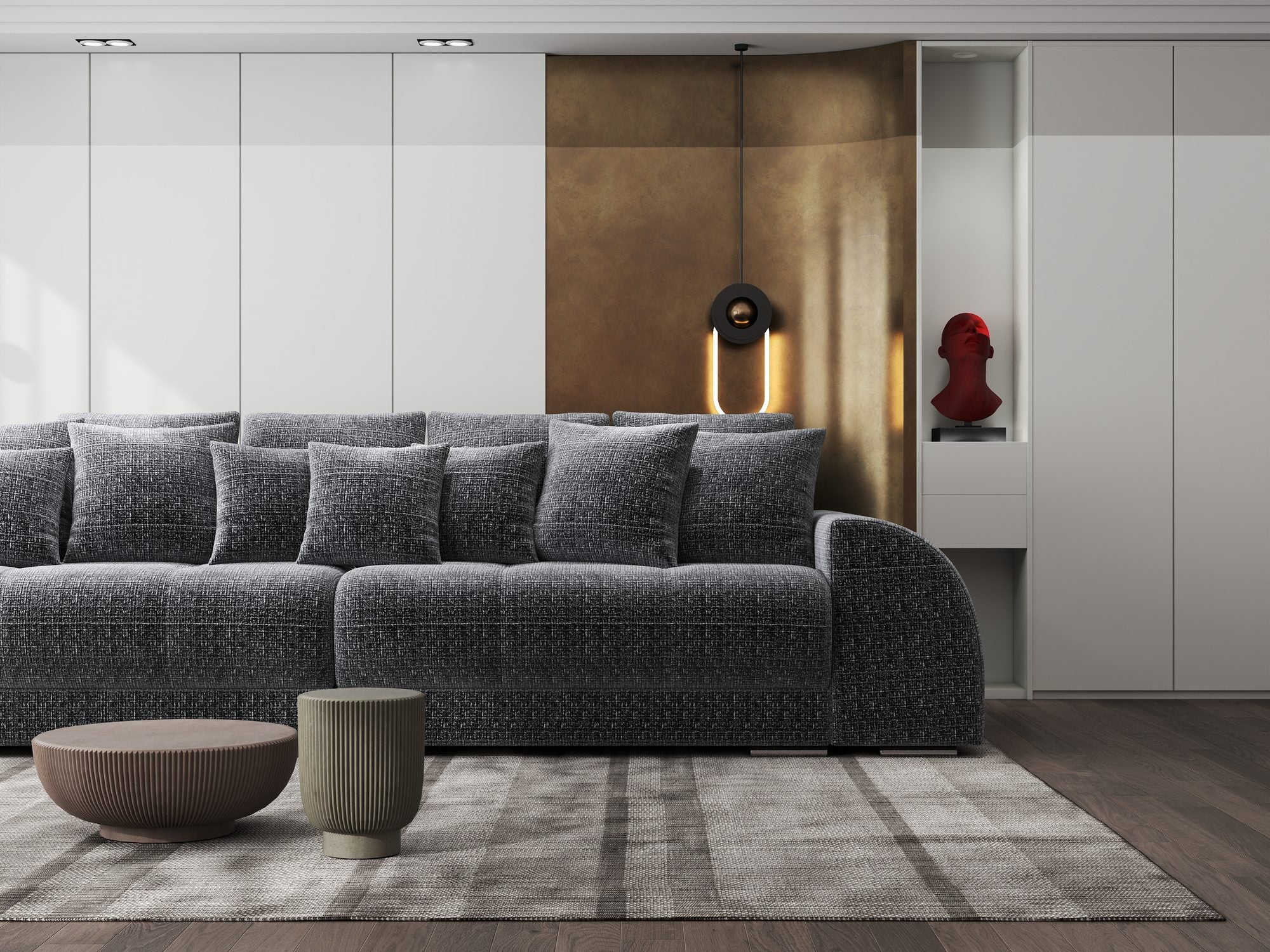 Canapea extensibilă dumonde cu 2 lăzi de depozitare si sezut confortabil din spuma high-density, Verona Cremona Gri 95 310x100 cm