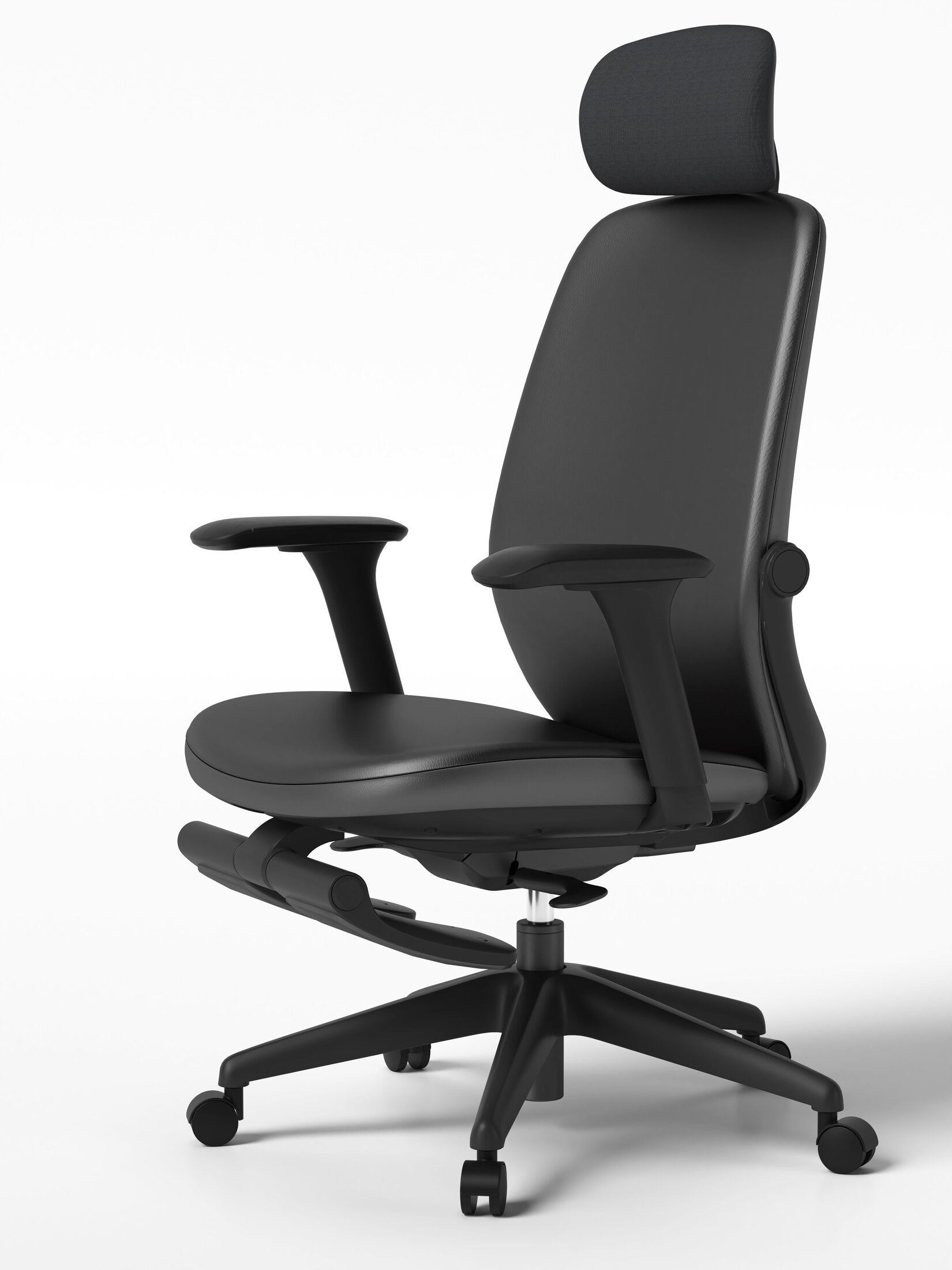 Scaun ergonomic profesional modern Senda dumonde, tetiera reglabila 2D, cotiere reglabile 3D ultra moi, mecanism multifunctional inclinare/blocare, suport picioare, negru