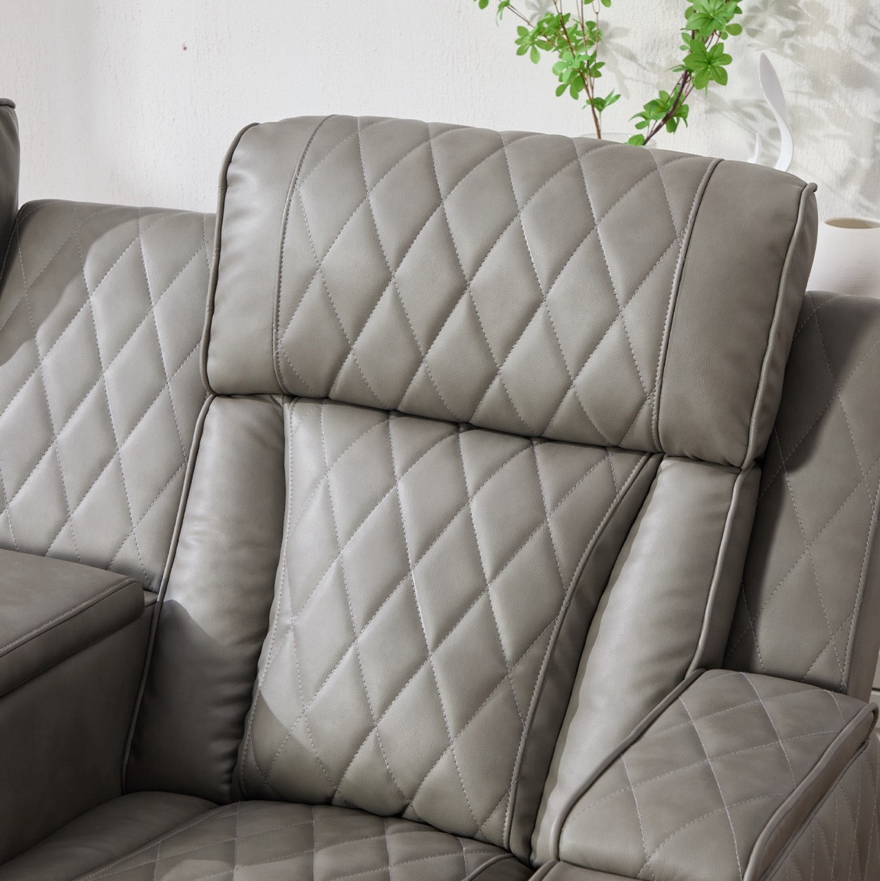 Set canapele dumonde 3+2+1, reclinere electrice, incarcare wireless, USB-C, suport pahare incalzite, lumini LED Selvar