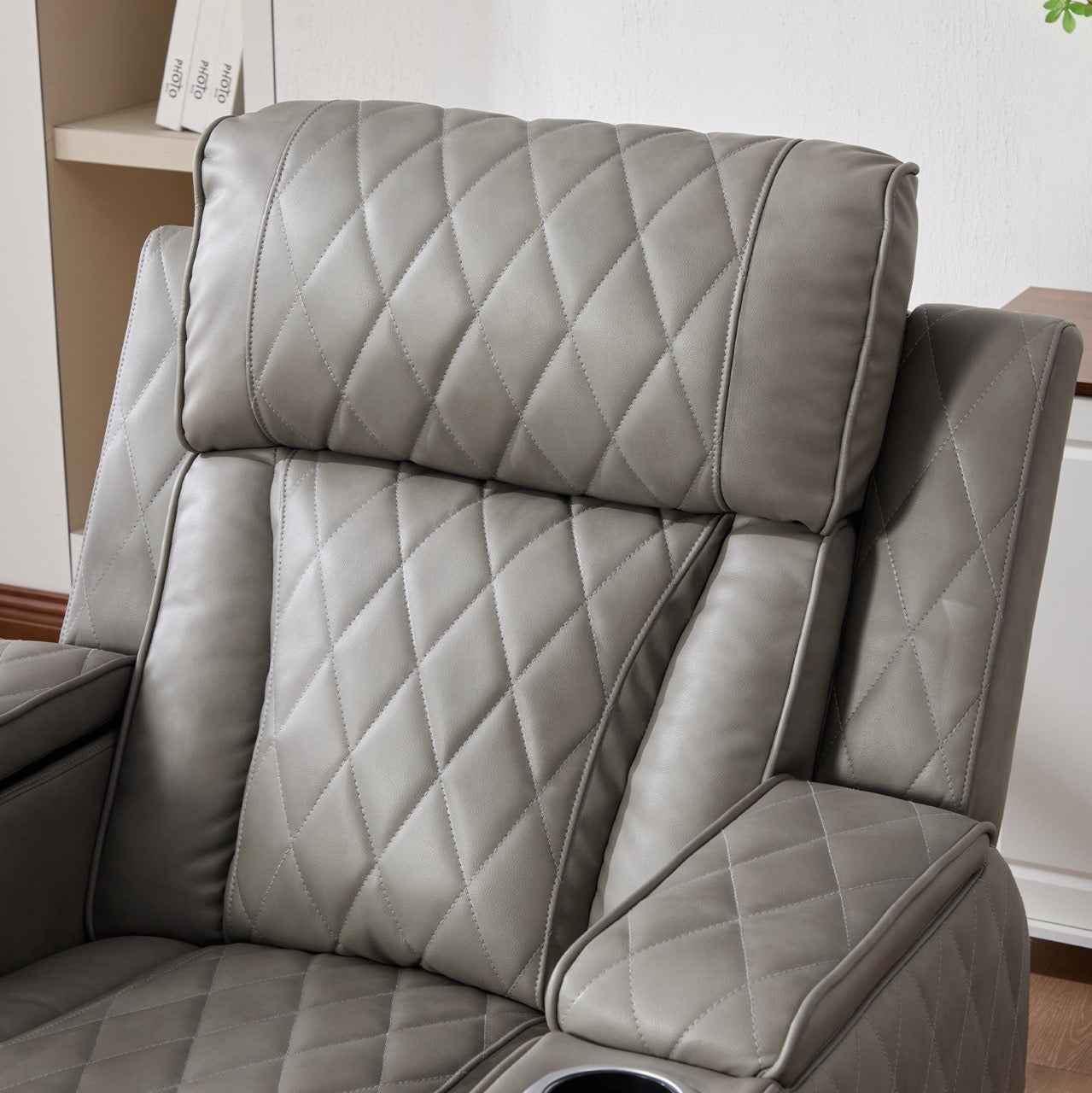 Set canapele dumonde 3+2+1, reclinere electrice, incarcare wireless, USB-C, suport pahare incalzite, lumini LED Selvar