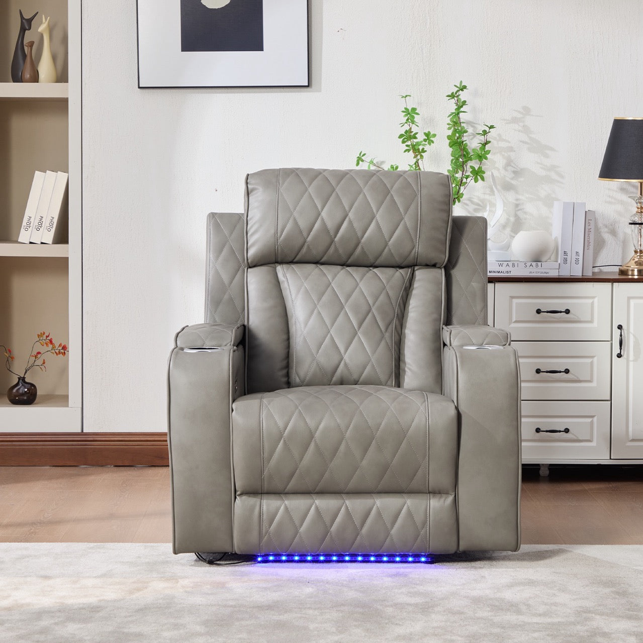 Set canapele dumonde 3+2+1, reclinere electrice, incarcare wireless, USB-C, suport pahare incalzite, lumini LED Selvar