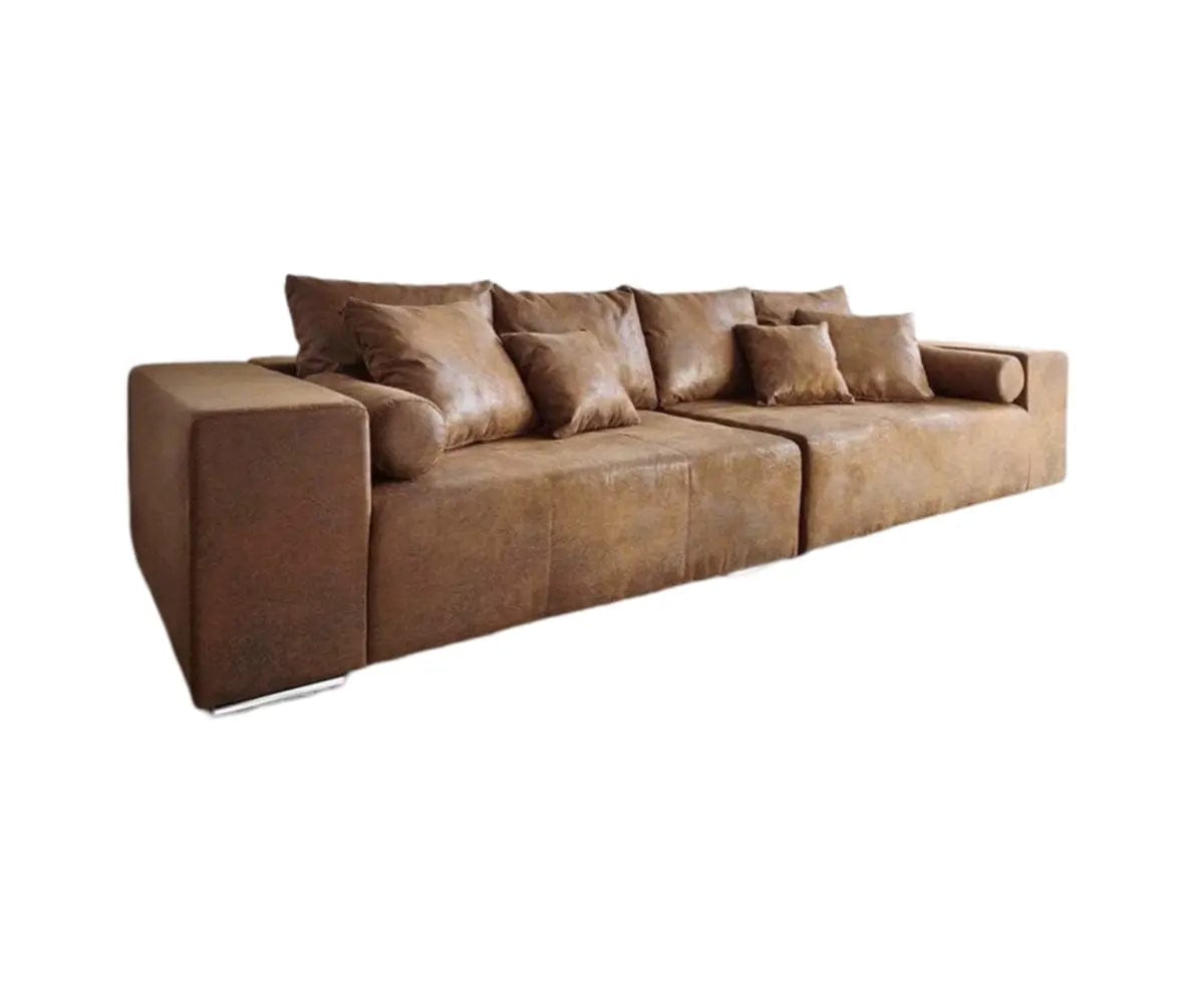 Canapea extensibilă dumonde cu ladă de depozitare si sezut confortabil din spuma HR, Marbela Madagaskar Brown XXL 295x100 cm