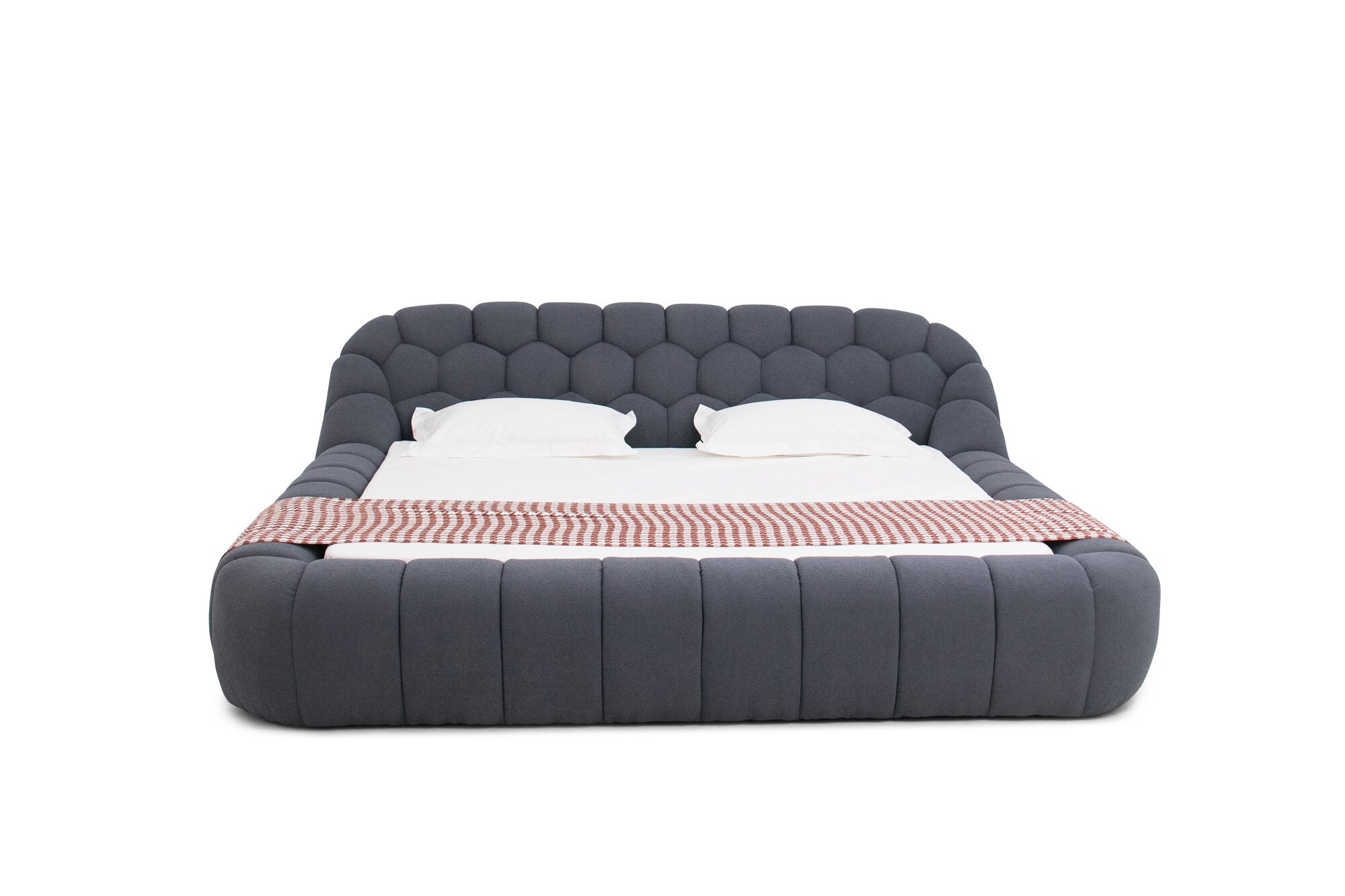 Pat dormitor dumonde, tapitat bej, Bubble 180x200 cm