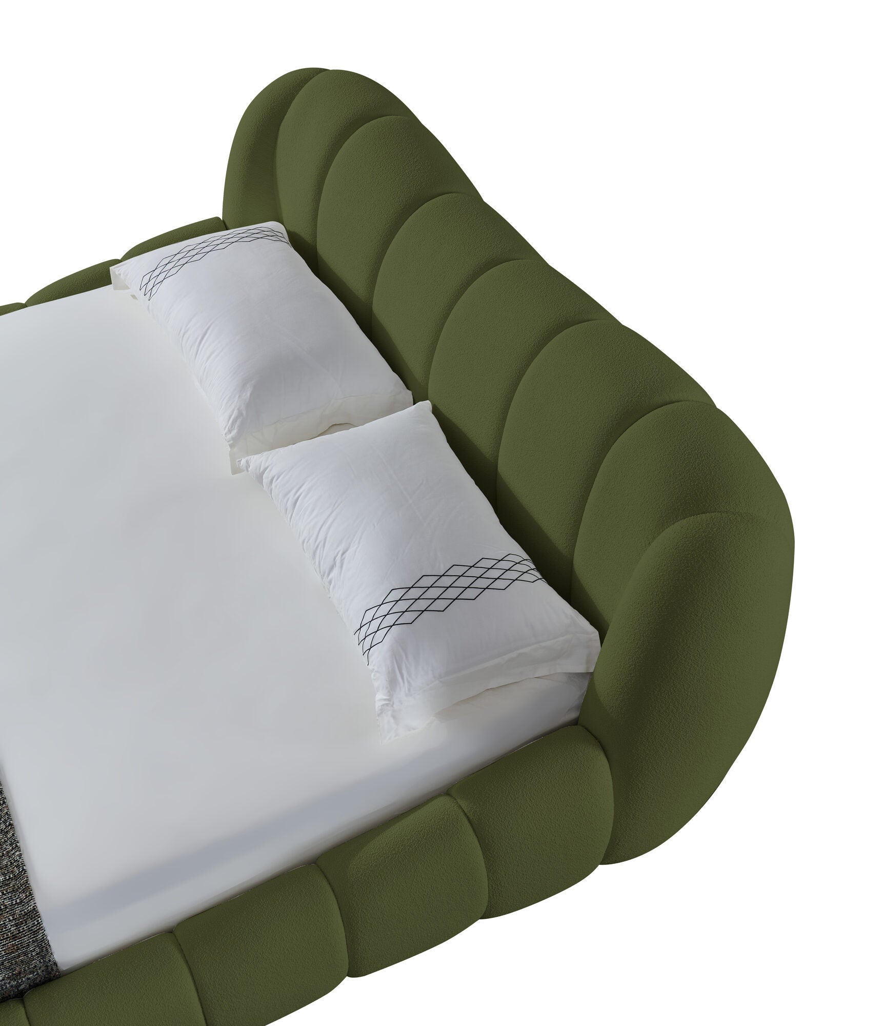 Pat dormitor dumonde, tapitat verde Royal 180x200 cm