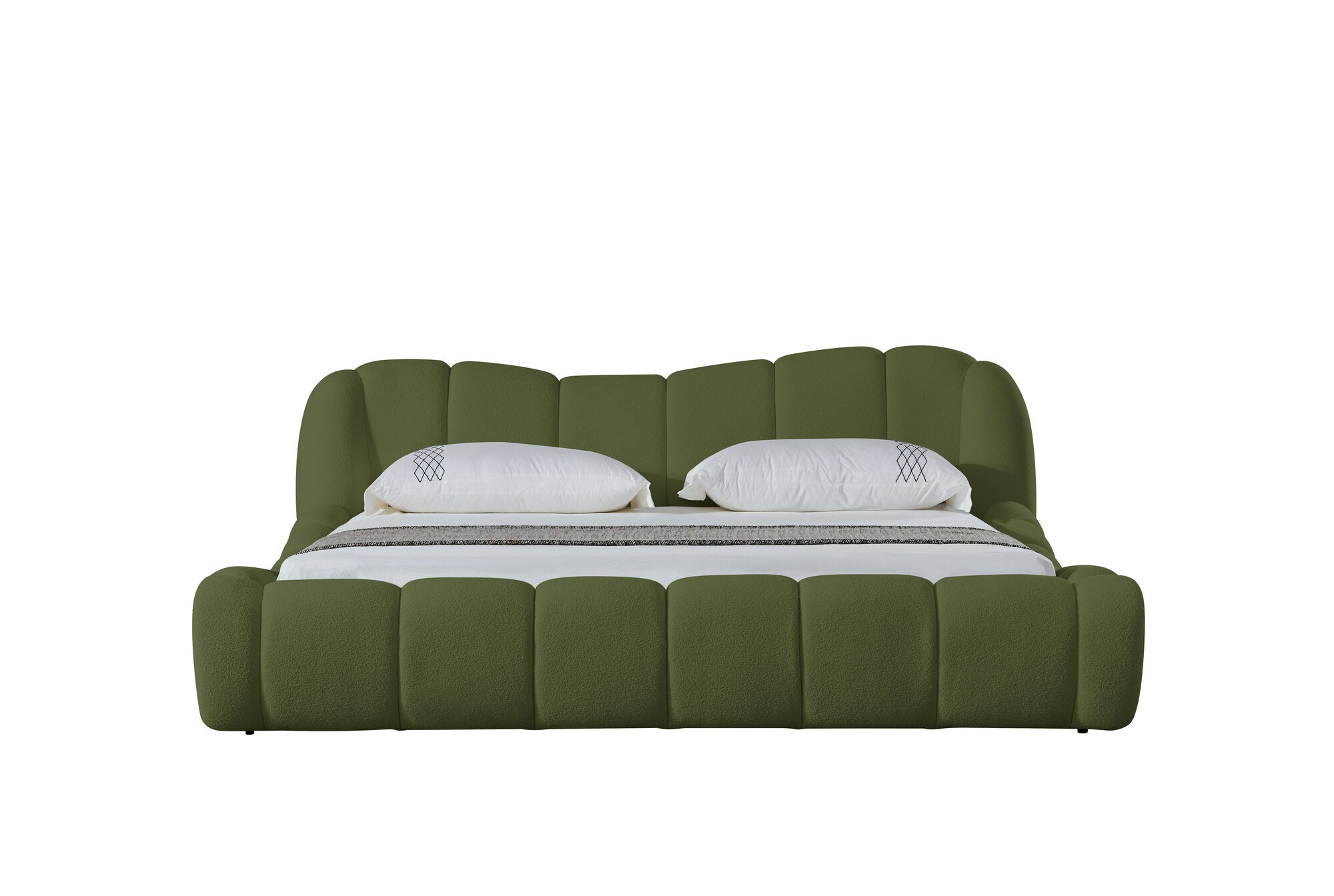 Pat dormitor dumonde, tapitat verde Royal 180x200 cm