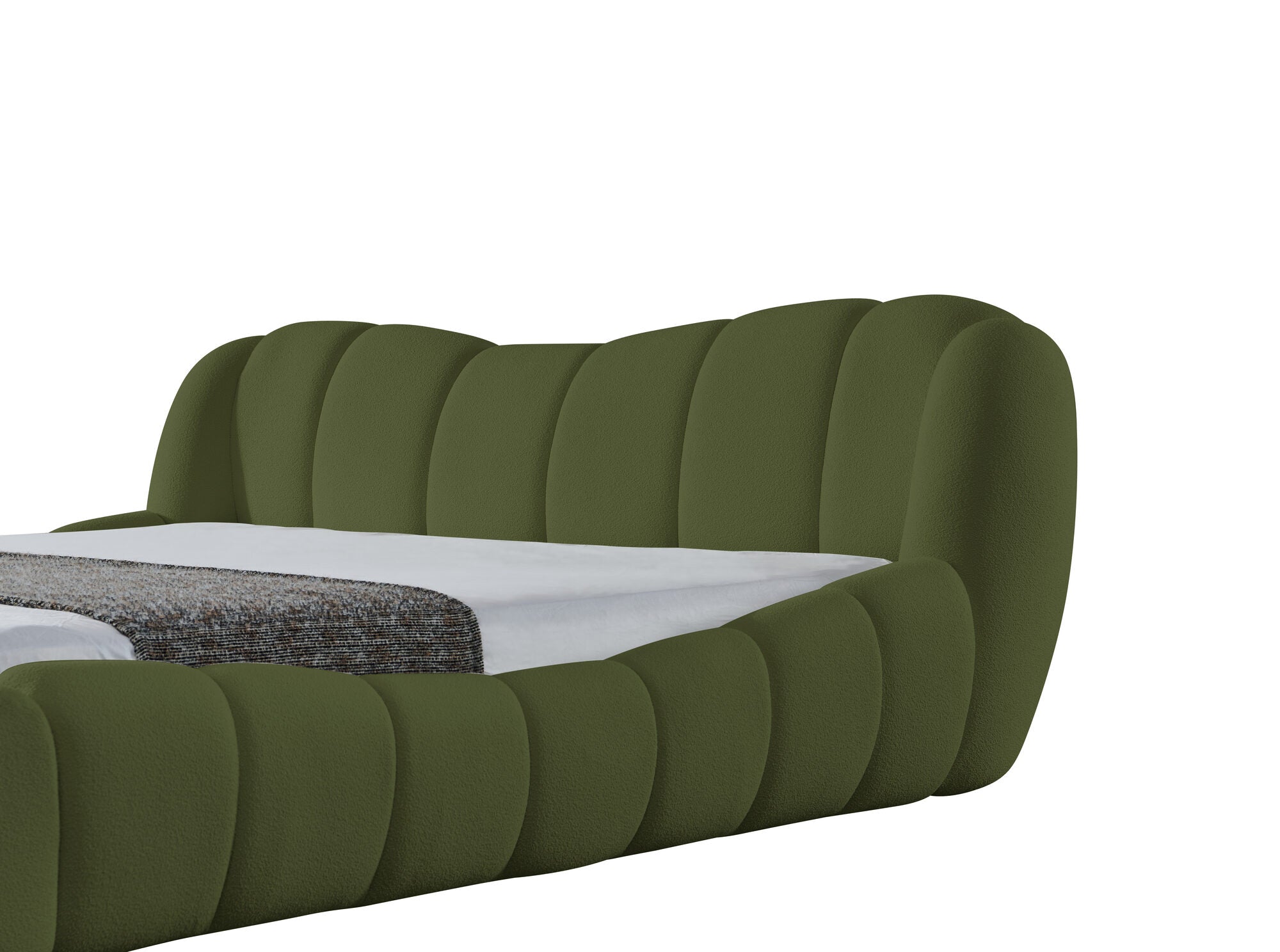 Pat dormitor dumonde, tapitat verde Royal 180x200 cm