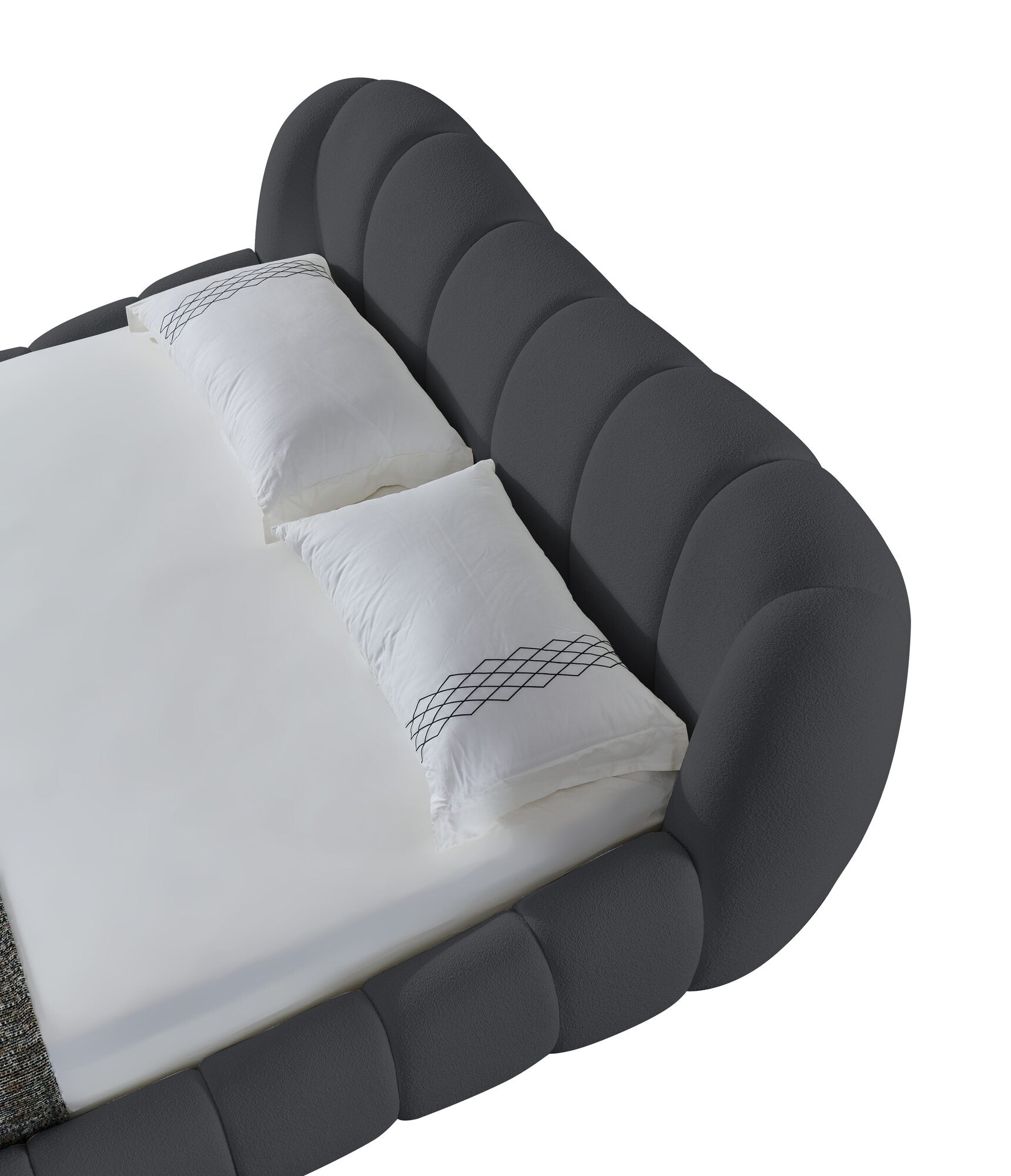 Pat dormitor dumonde, tapitat gri Royal 180x200 cm