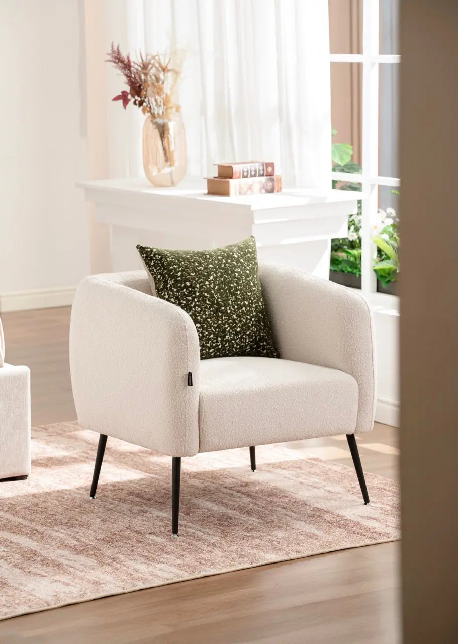 Fotoliu dumonde tapitat Bej modern Alonso 70x74cm ULK