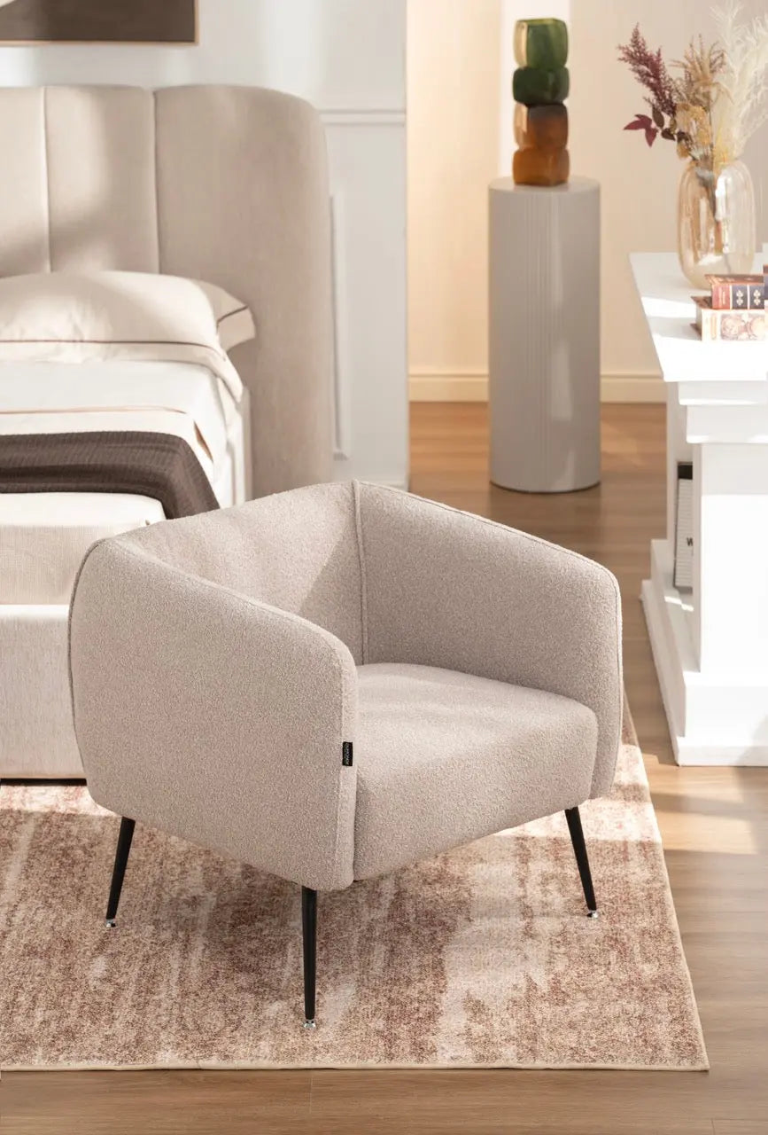 Fotoliu dumonde tapitat Gri modern Alonso 70x74cm ULK