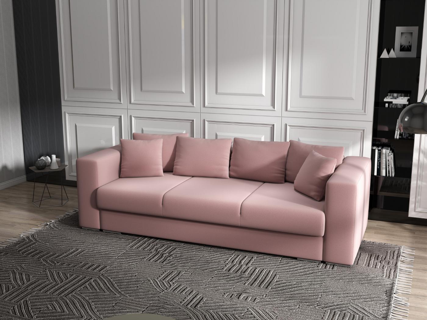 Canapea extensibilă dumonde cu ladă de depozitare si sezut confortabil din spuma HR, Gloria Royal Roz 240x100 cm Fabrica