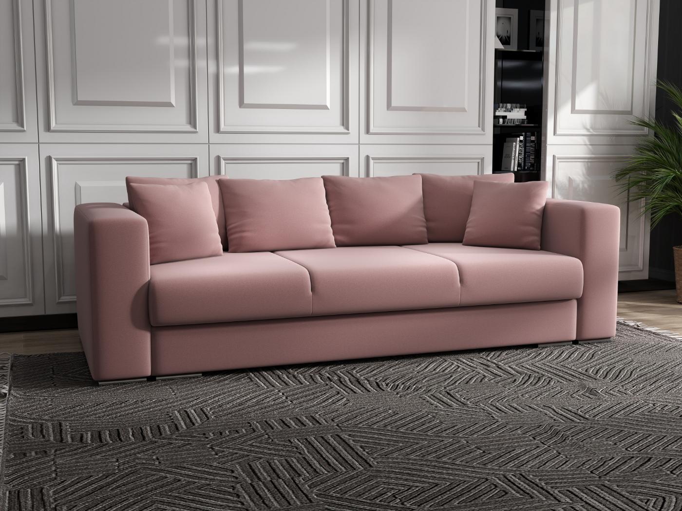 Canapea extensibilă dumonde cu ladă de depozitare si sezut confortabil din spuma HR, Gloria Royal Roz 240x100 cm Fabrica
