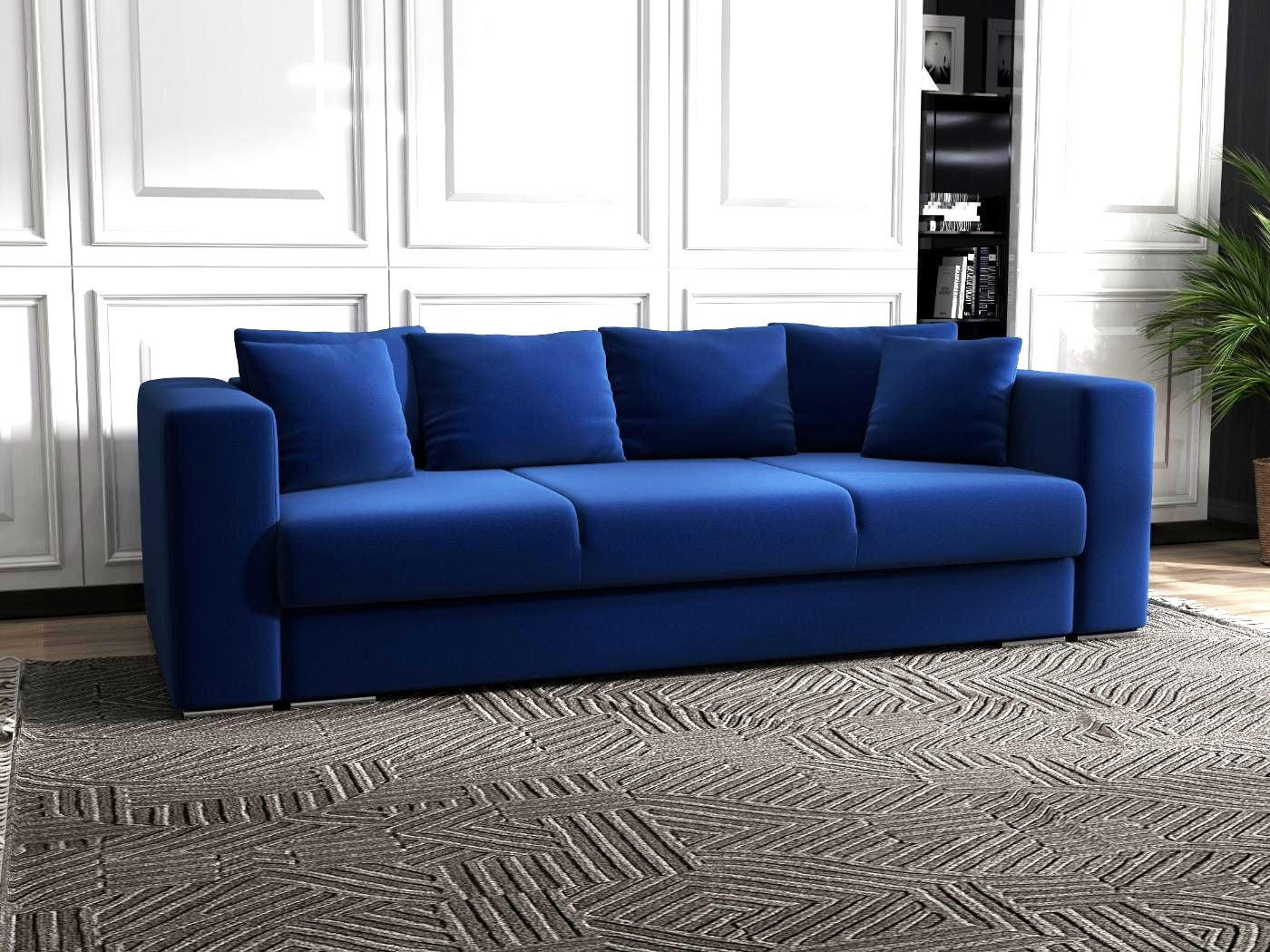 Canapea extensibilă dumonde cu ladă de depozitare si sezut confortabil din spuma HR, Gloria Royal Blue 240x100 cm Fabrica