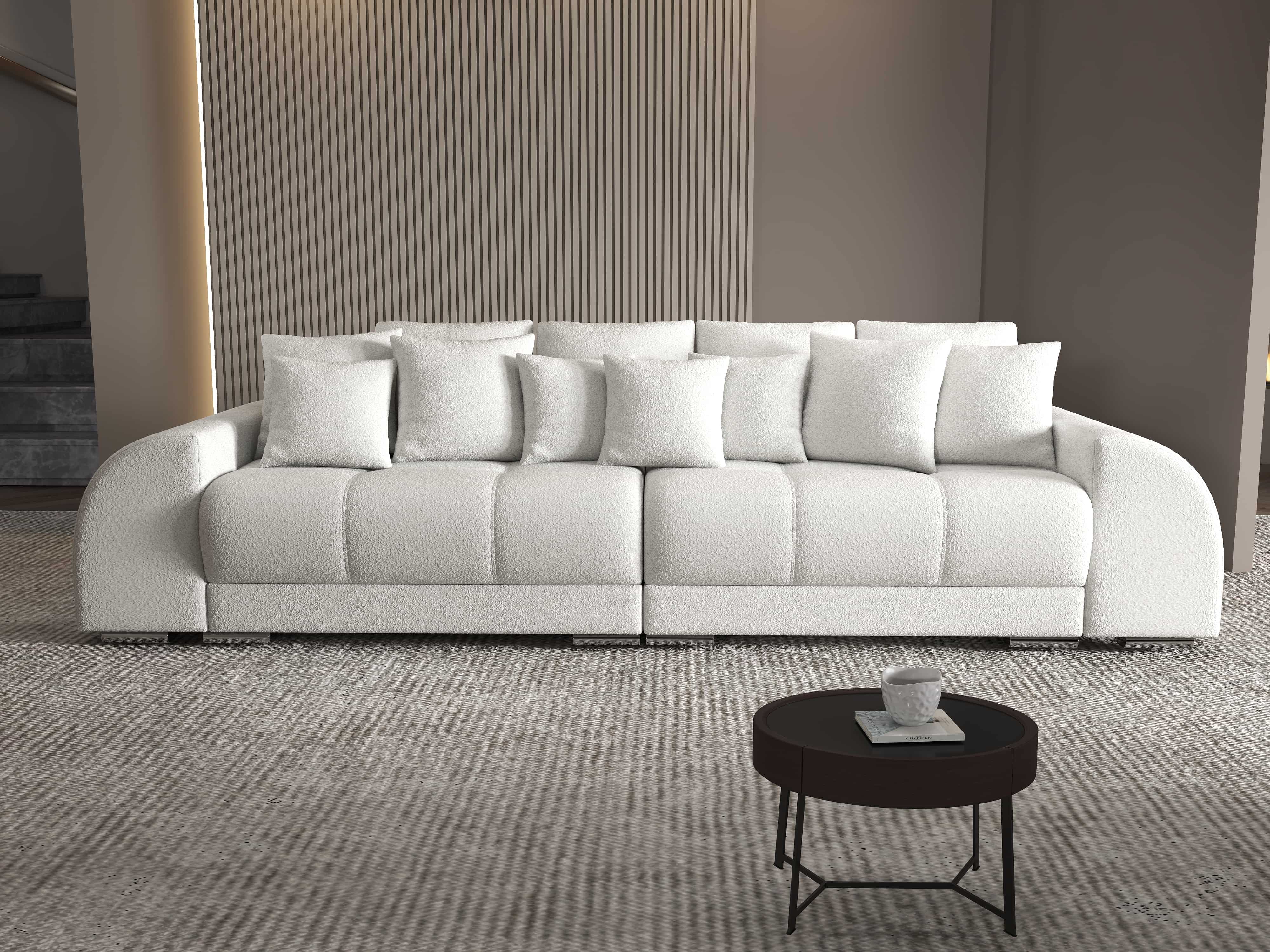 Canapea extensibilă dumonde cu 2 lăzi de depozitare si sezut confortabil din spuma HR, Verona Euphoria Ivory 310x100 cm Fabrica