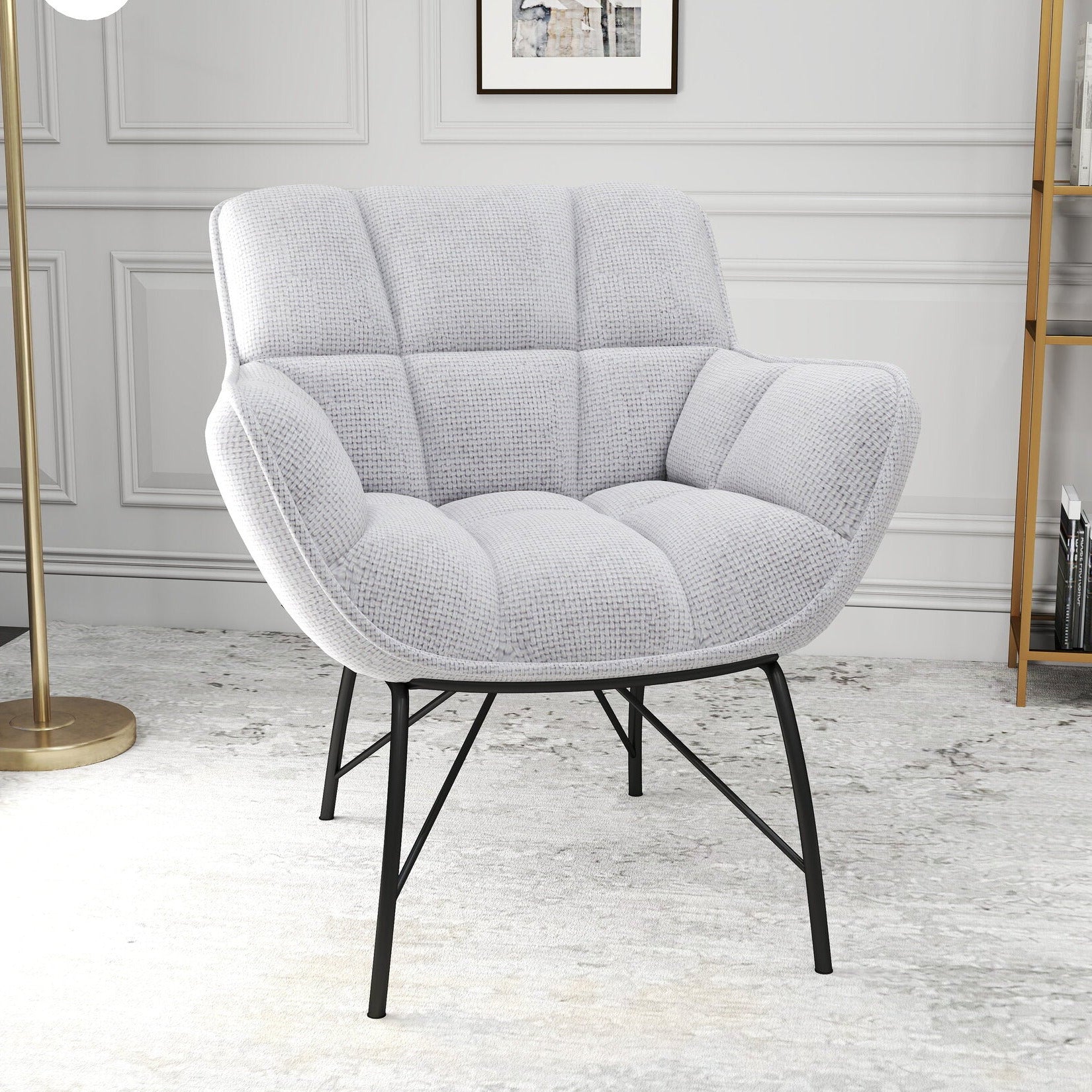 Fotoliu dumonde tapitat Gri modern Sienna 72x79cm