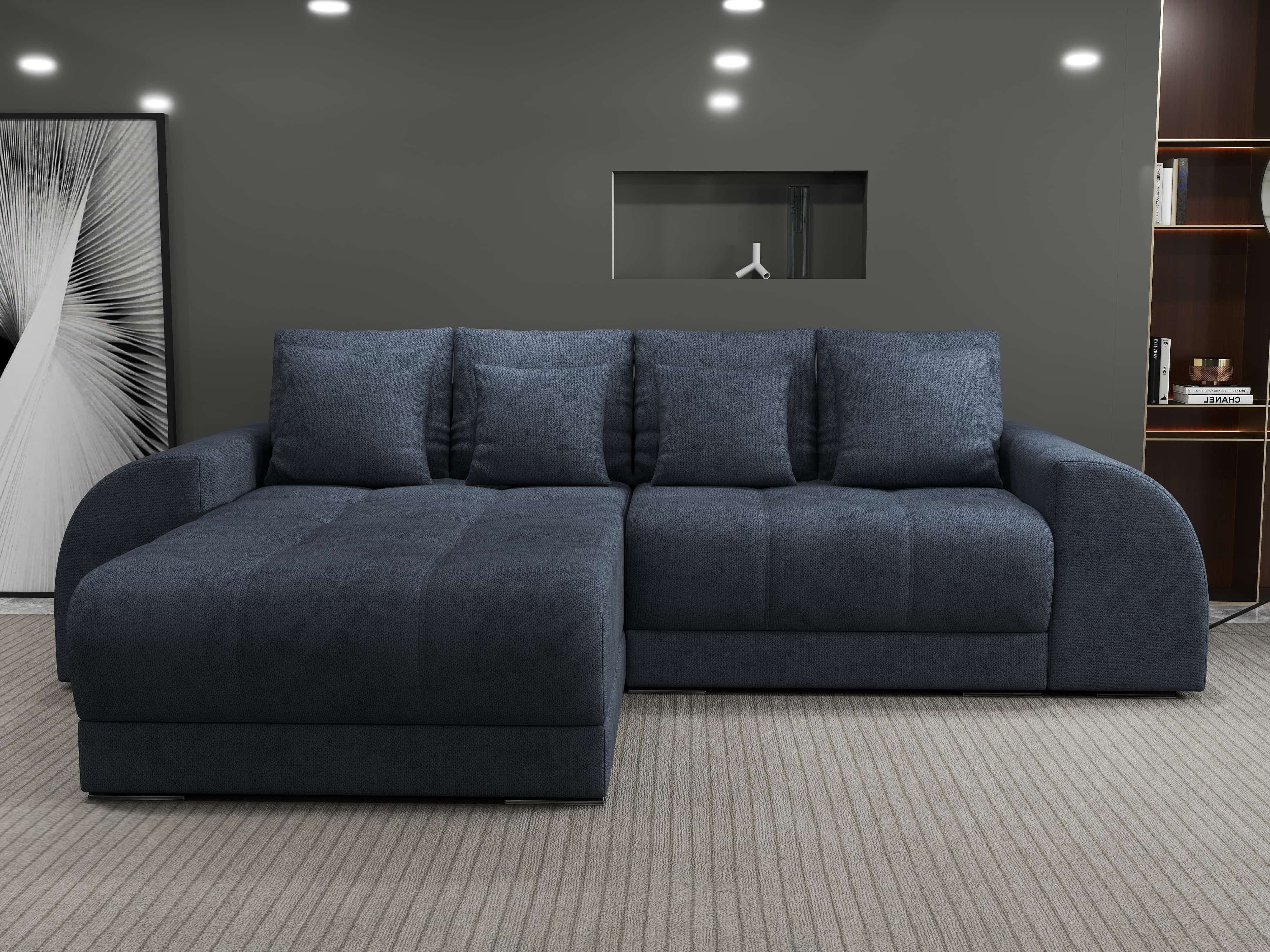 Colțar extensibil dumonde cu ladă de depozitare si sezut confortabil din spuma HR, Verona Enjoy Antracit 290x185 cm Fabrica