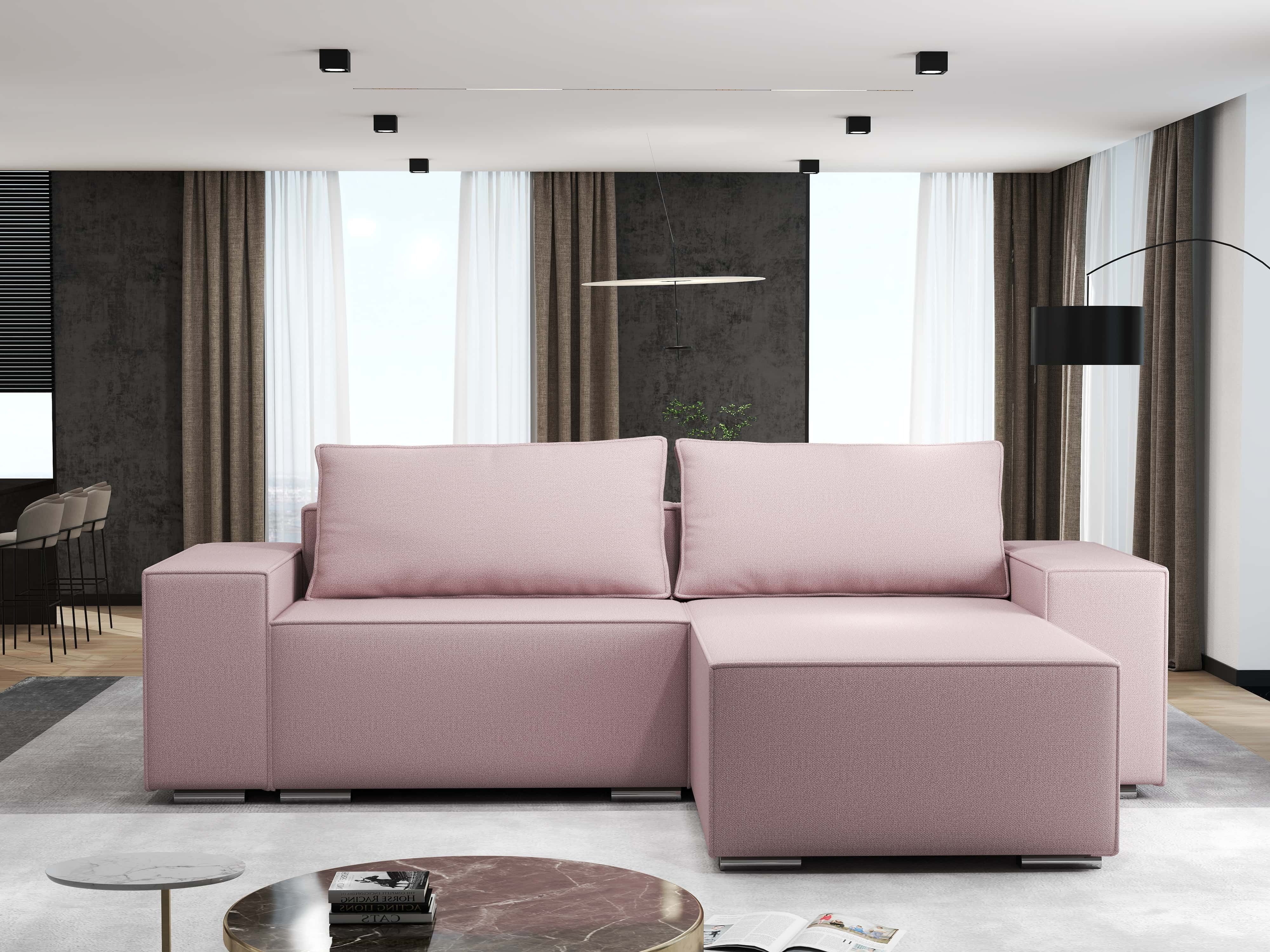 Colțar extensibil dumonde cu ladă de depozitare si sezut confortabil din spuma HR, Dream Enjoy Flamingo 290x185 cm II Fabrica