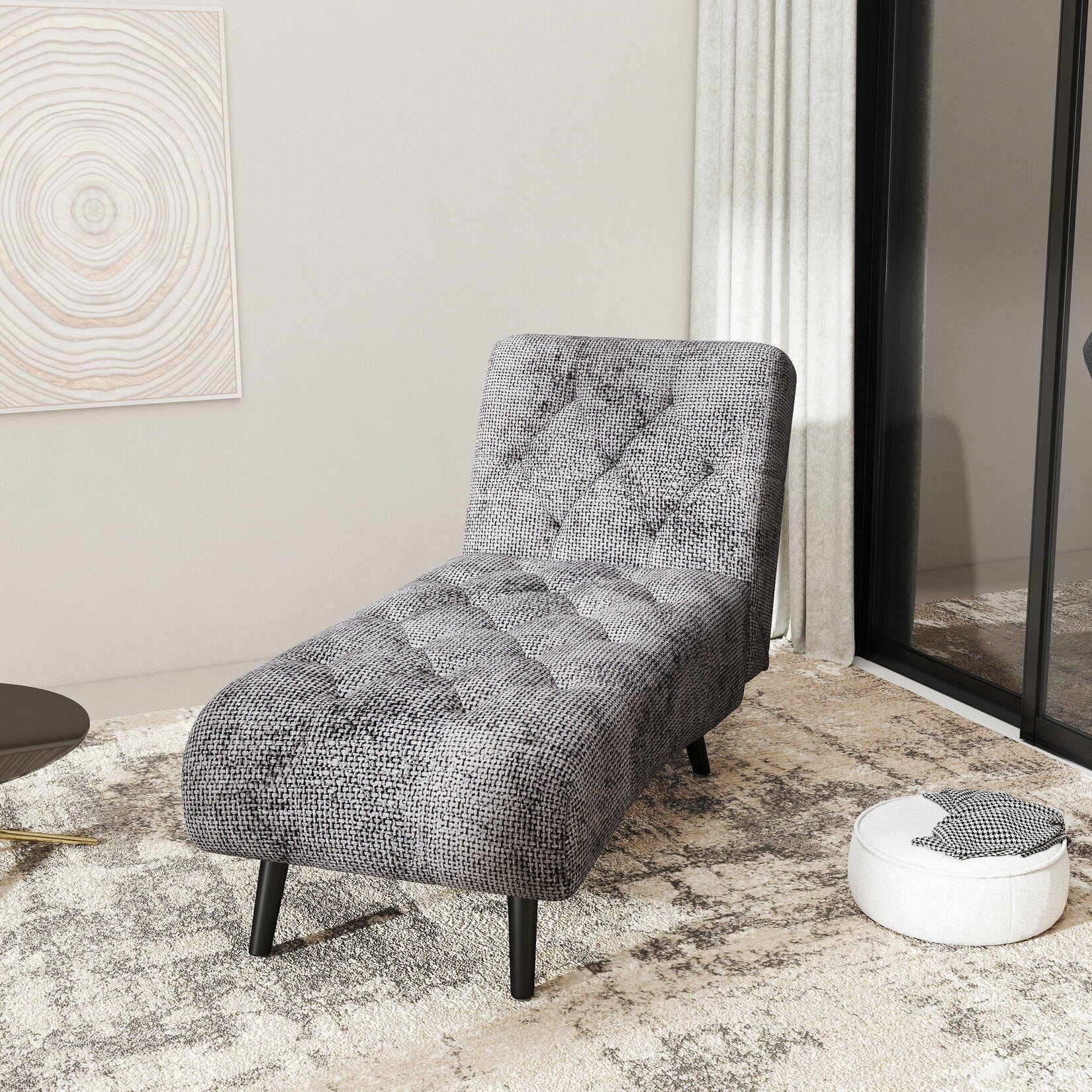 Fotoliu dumonde tapitat Gri modern Armoné 65x146cm