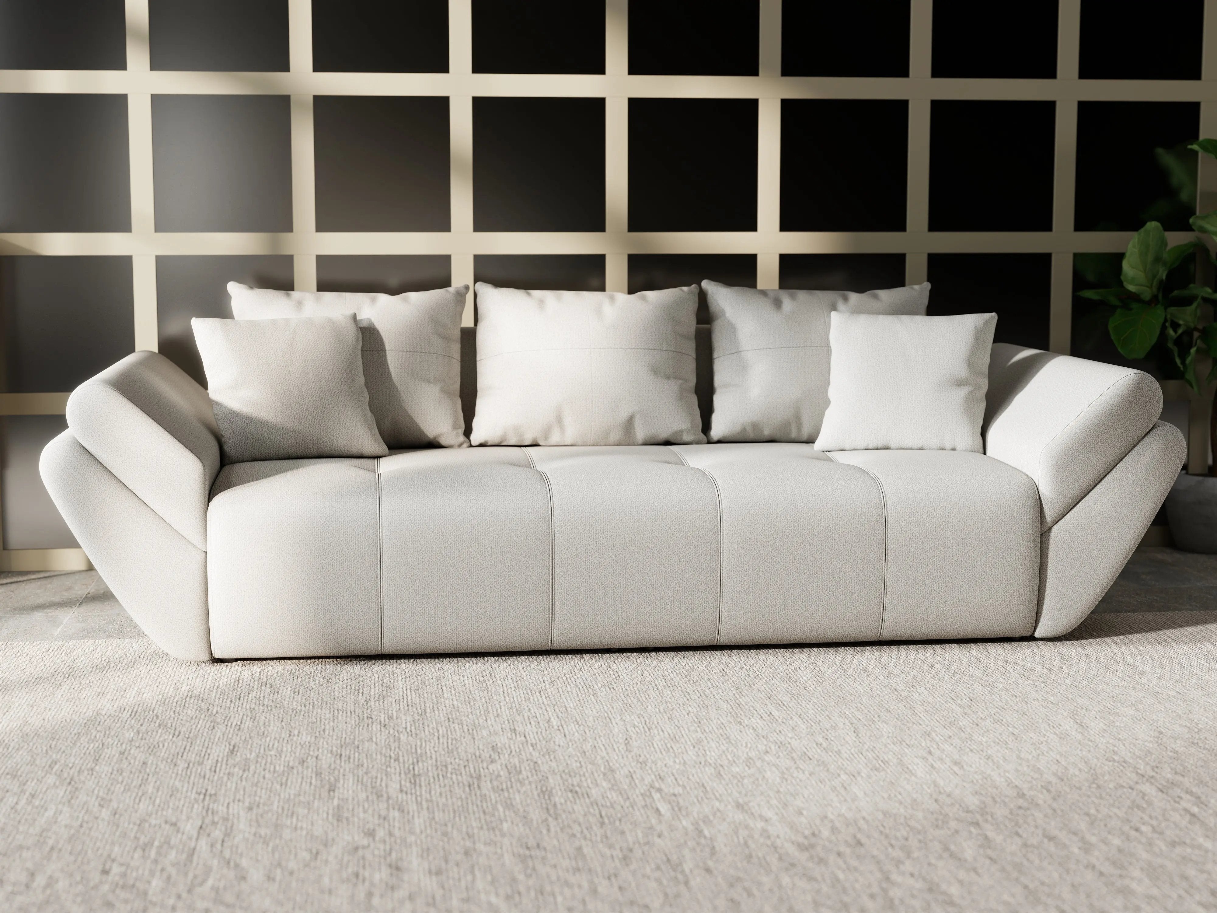 Canapea extensibilă dumonde cu ladă de depozitare si sezut confortabil din spuma HR, Berlin Enjoy Bej 250x100 cm Fabrica