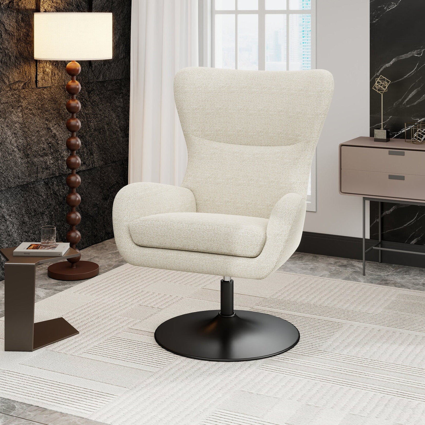 Fotoliu dumonde tapitat Bej modern Bellagio 72x81cm