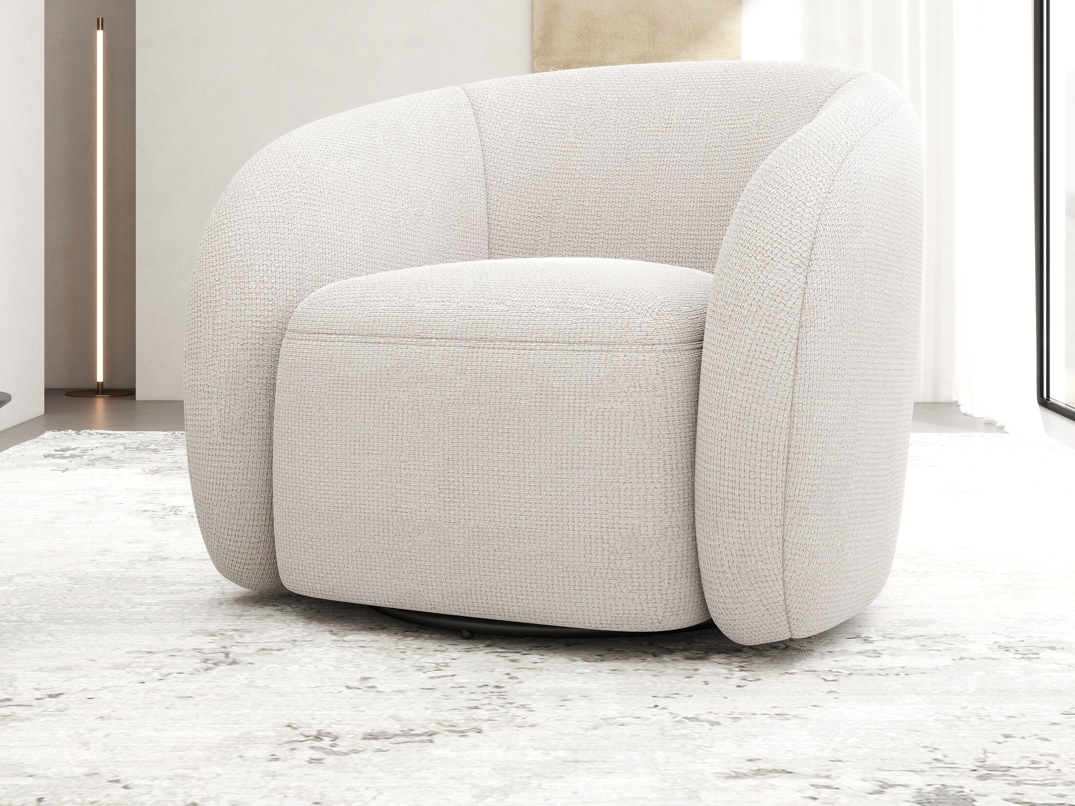 Fotoliu dumonde tapitat Bej modern Novar 77x72cm