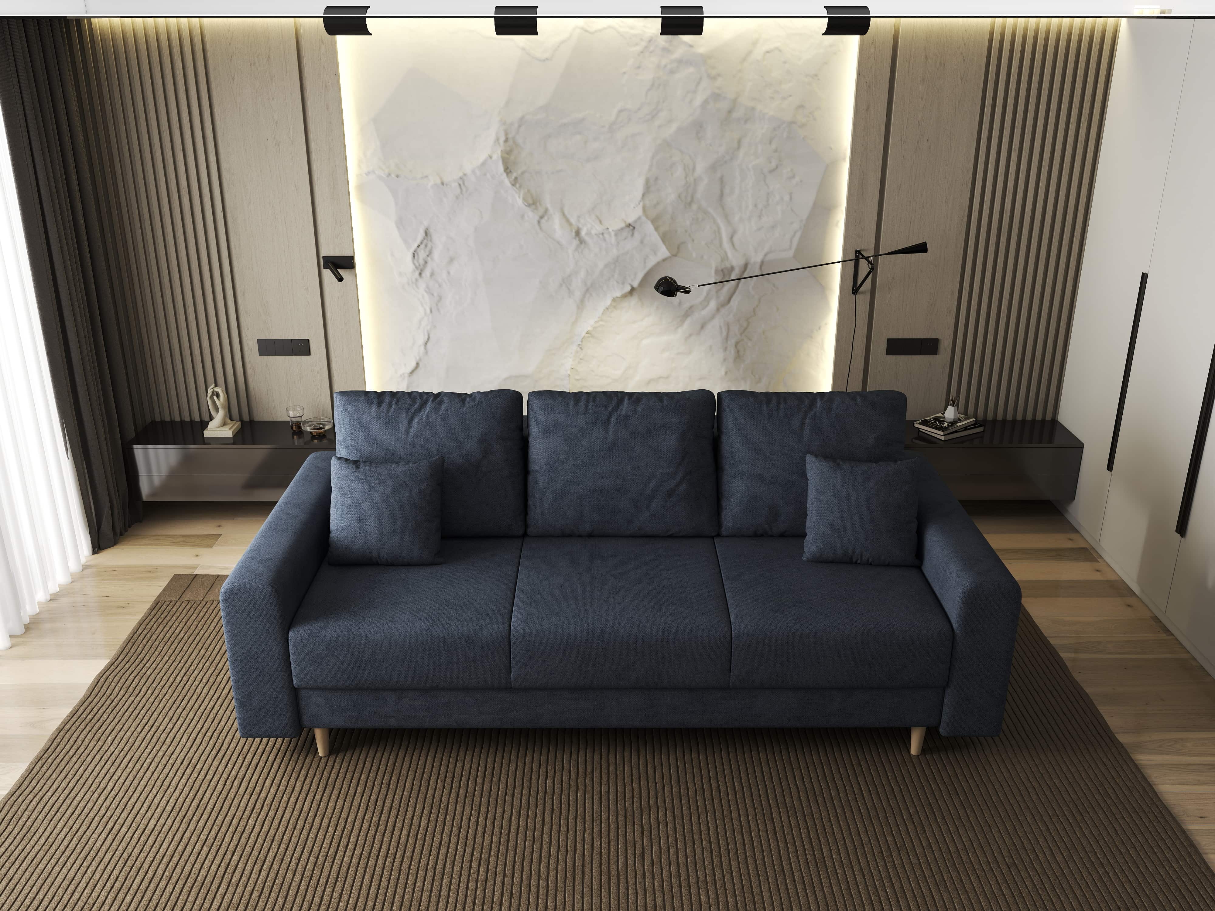 Canapea extensibilă dumonde cu ladă de depozitare si sezut confortabil din spuma HR, Kronos Enjoy Antracit 210x100 cm fabrica