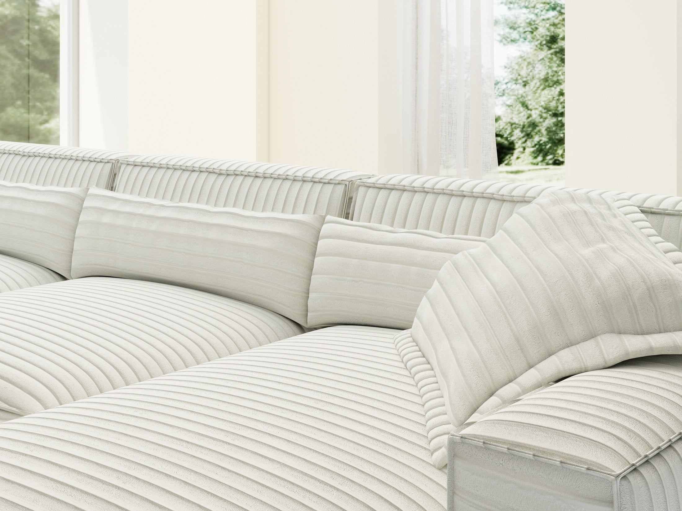 Colțar dumonde cu sezut confortabil din spuma HR, Marvelo XL Ambience Alb 366x175 cm II