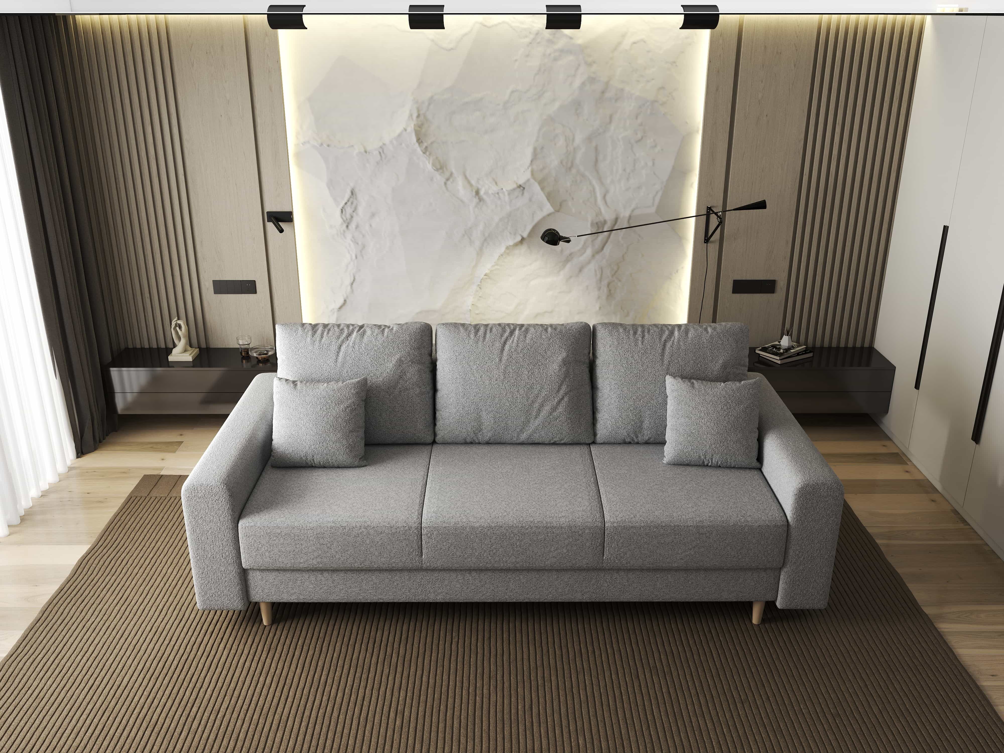 Canapea extensibilă dumonde cu ladă de depozitare si sezut confortabil din spuma HR, Kronos Euphoria Dove 210x100 cm fabrica