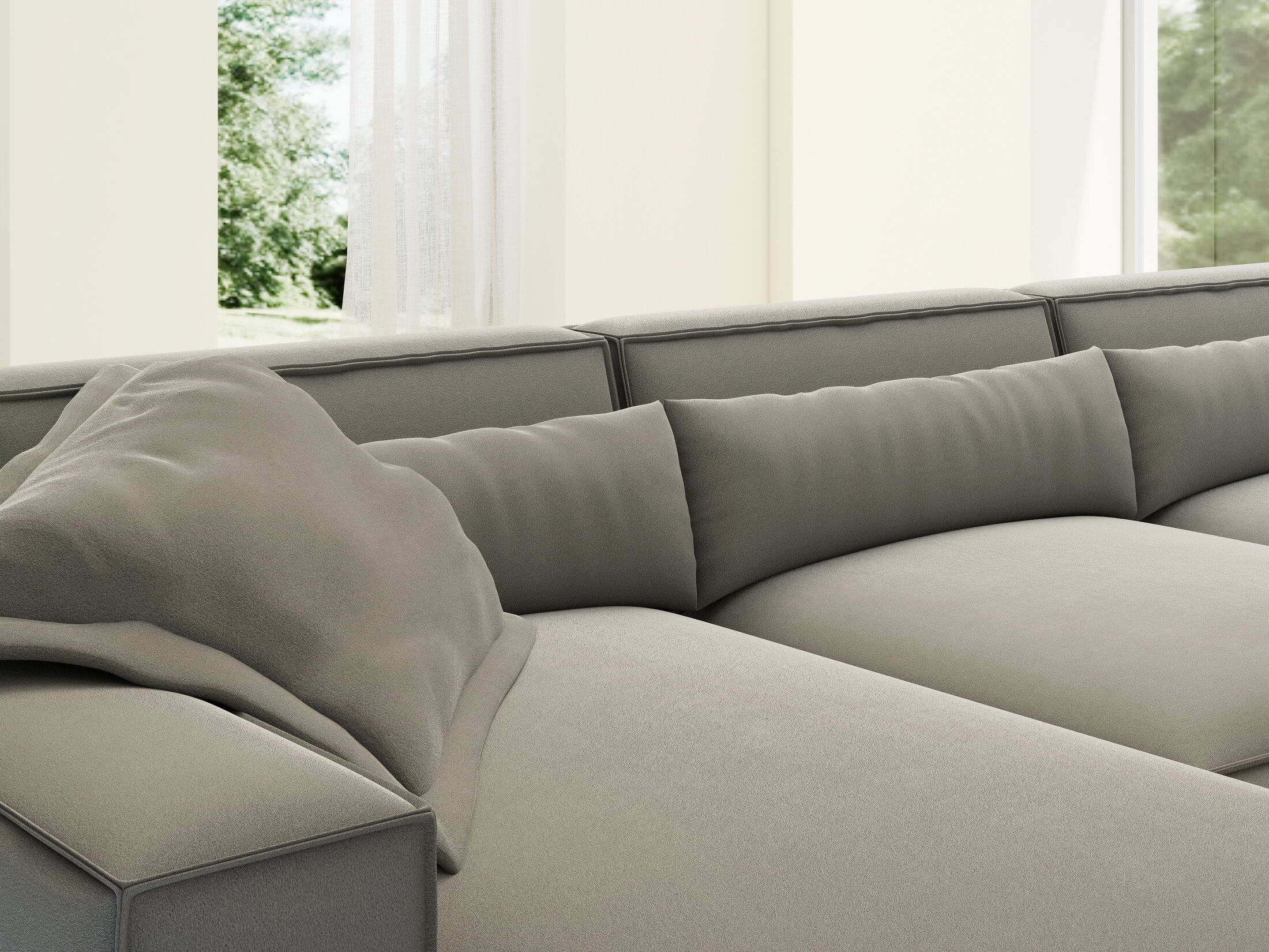 Colțar dumonde cu sezut confortabil din spuma HR, Marvelo XL Royal Gri 366x175 cm