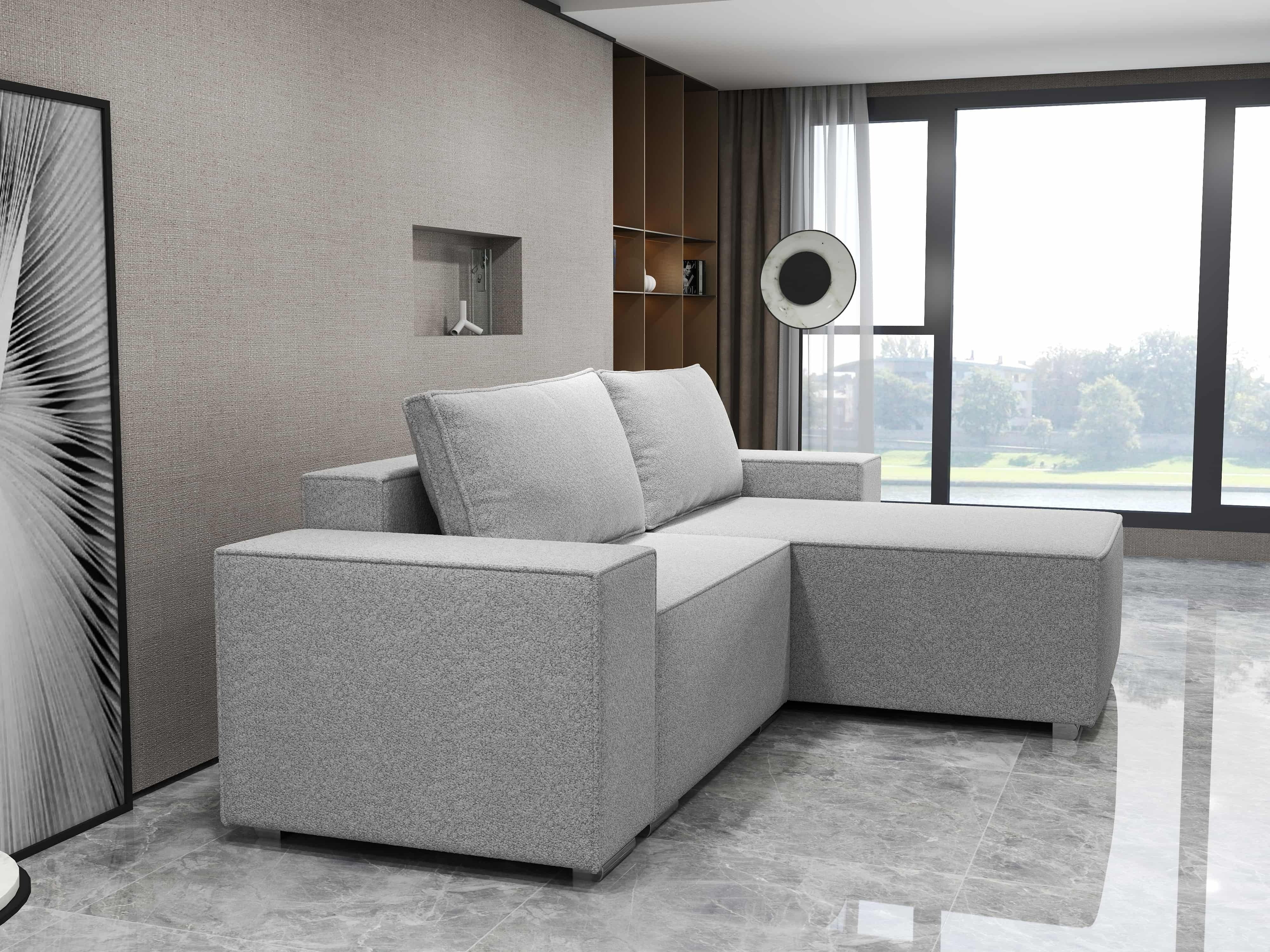 Colțar extensibil dumonde cu ladă de depozitare si sezut confortabil din spuma HR, Dream Euphoria Dove 290x185 cm II Fabrica
